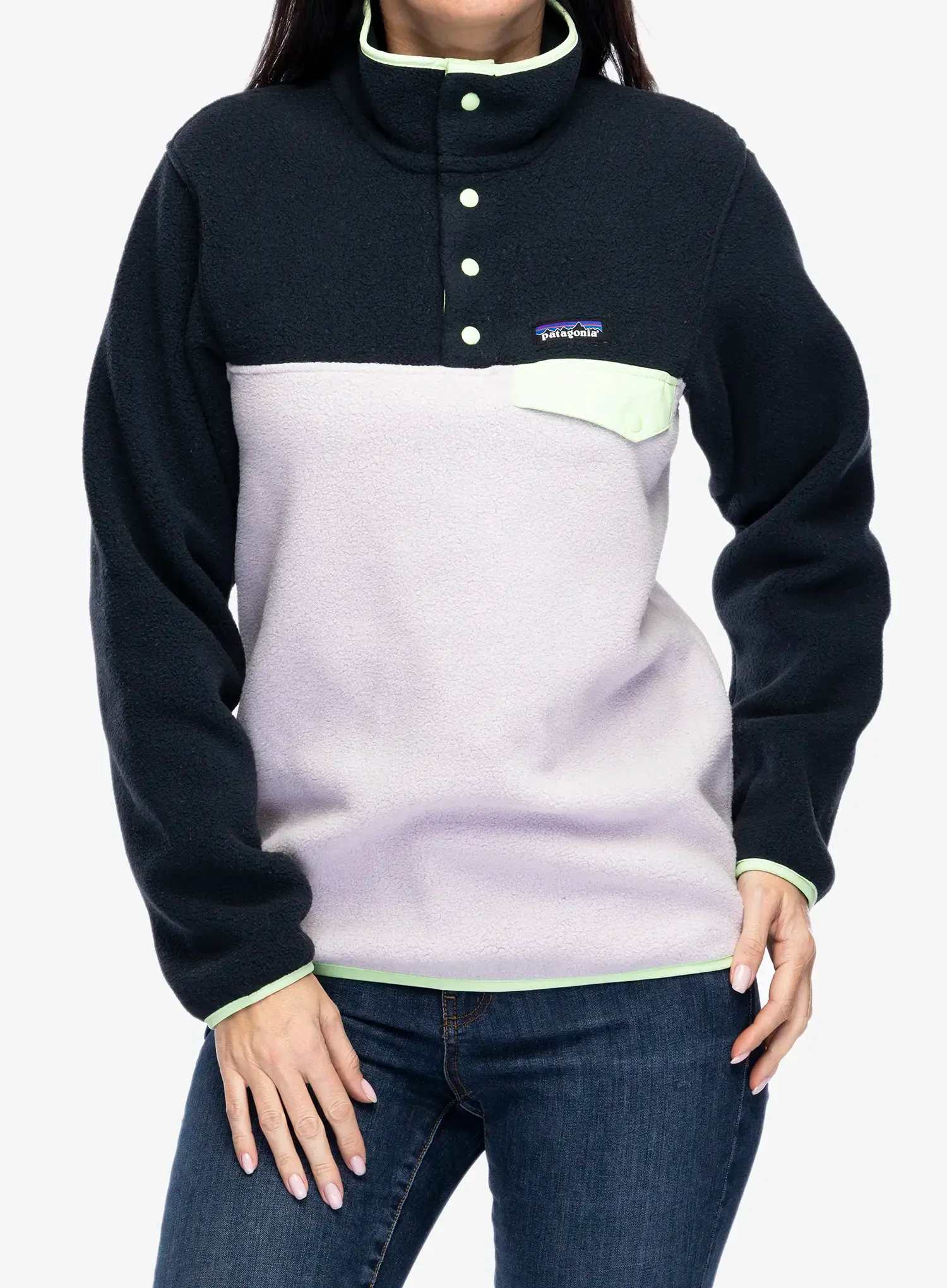 Fleece femei Patagonia Lightweight Synch Snap-T Pullover - echo purple
