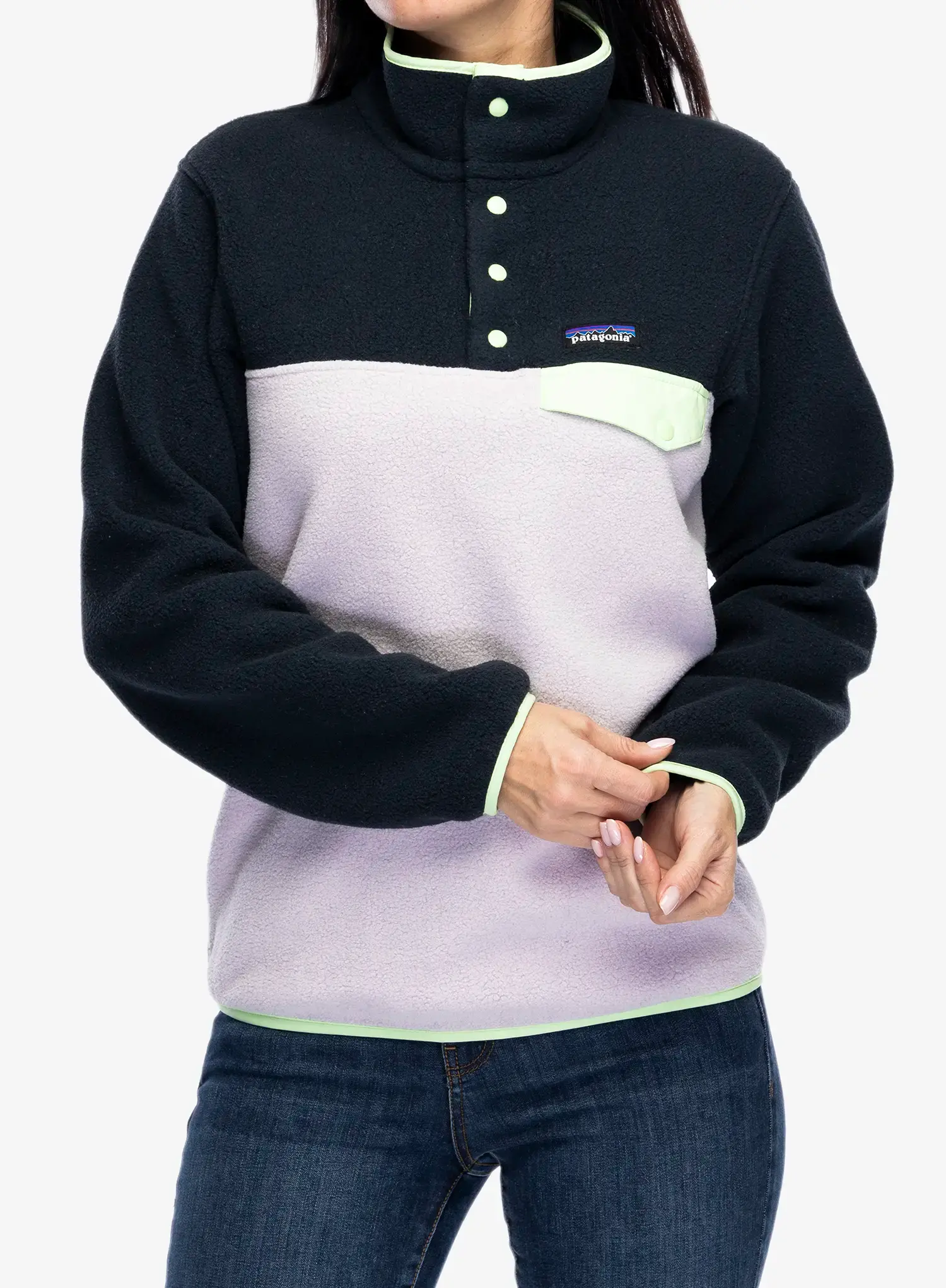 Fleece femei Patagonia Lightweight Synch Snap-T Pullover - echo purple