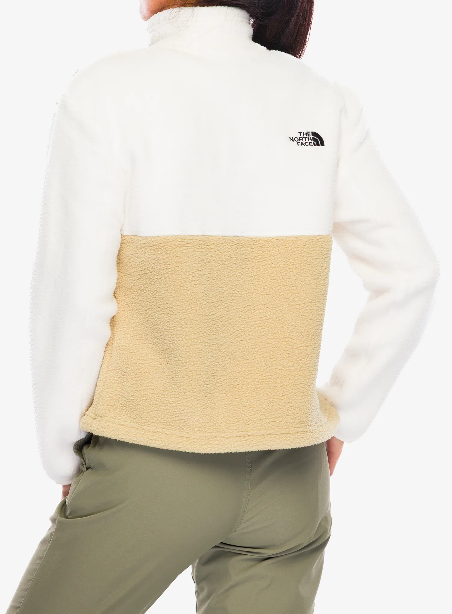 Fleece femei The North Face Yumiori 1/4 Zip - khaki stone/white dune