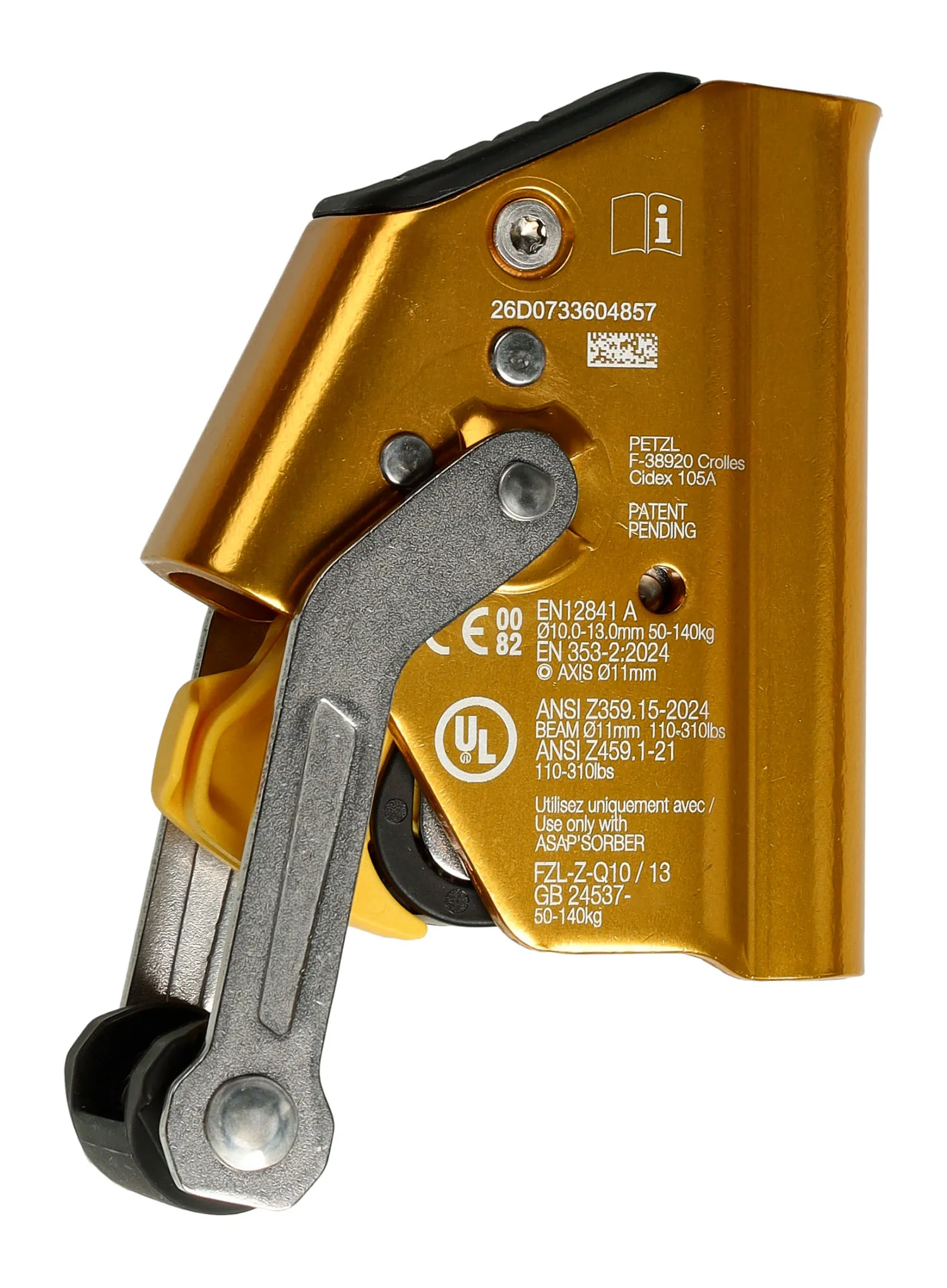 Dispozitiv de autoasigurare Petzl Asap Lock - orange