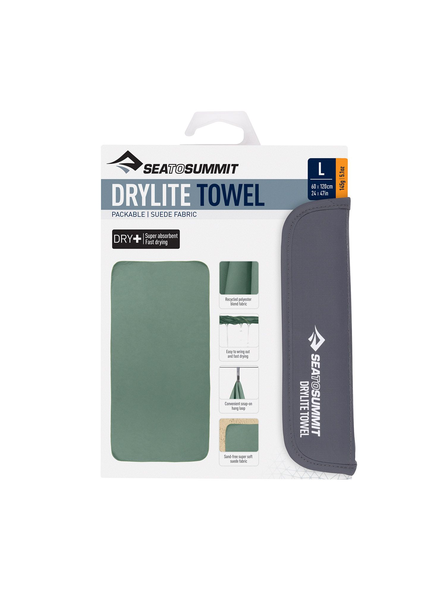 Prosop de voiaj Sea To Summit DryLite Towel L - sage