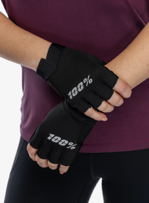 Mănuși fără degete femei 100% Exceeda Gel Short Finger Gloves - black
