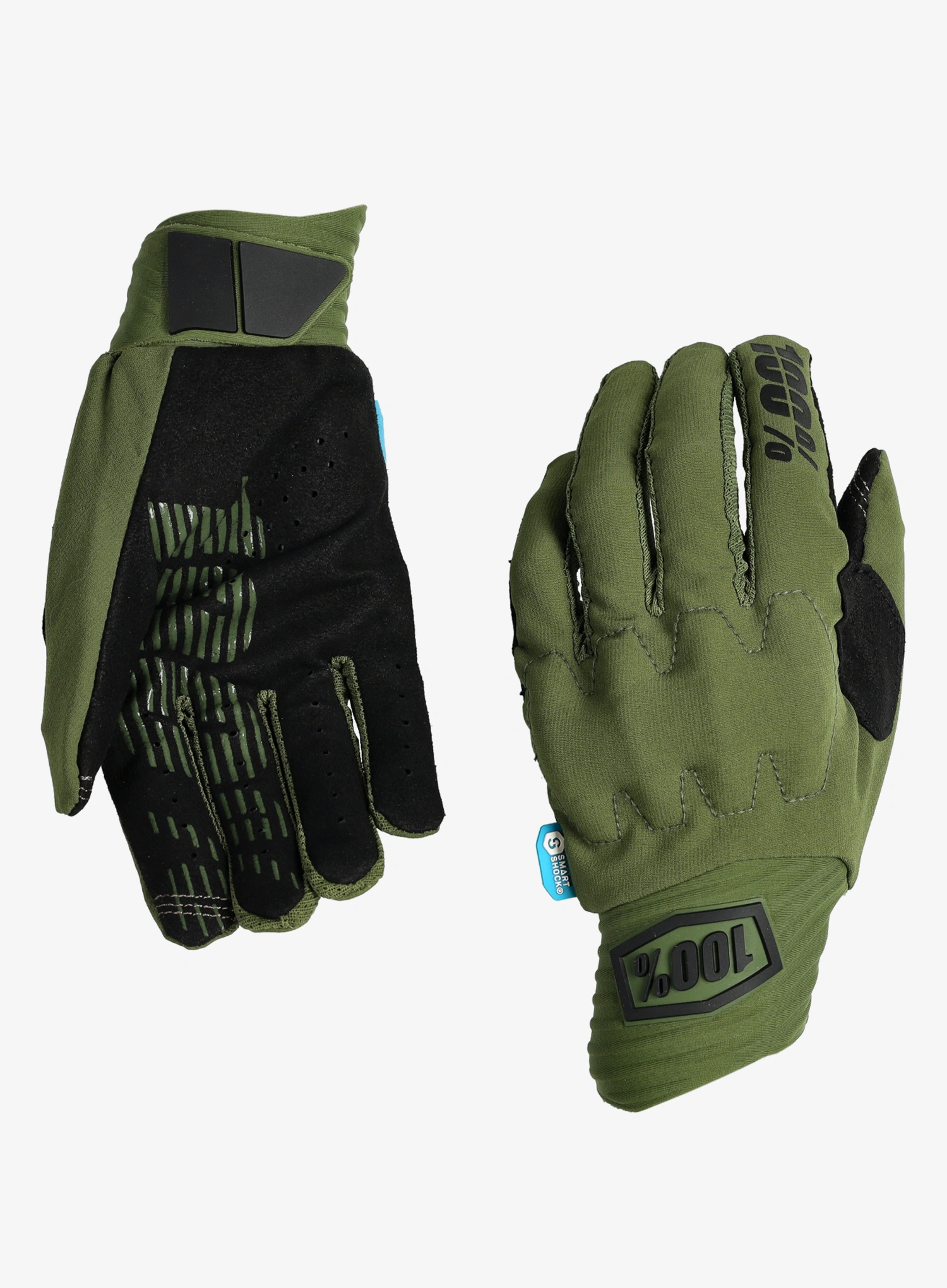 Mănuși ciclism 100% Cognito Smart Shock - army green