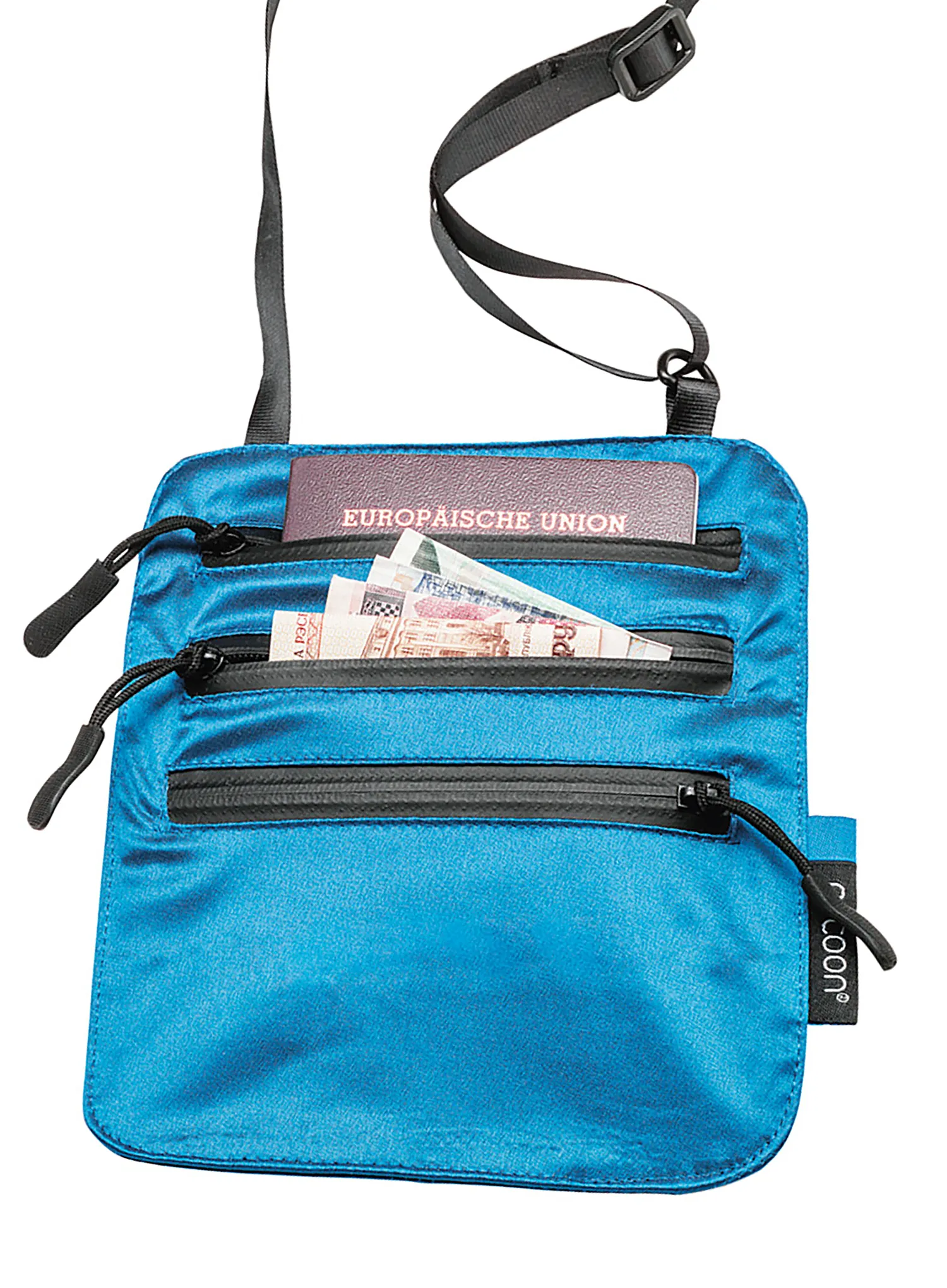 Borsetă Cocoon Secret Neck Wallet - Silk - blue lagoon