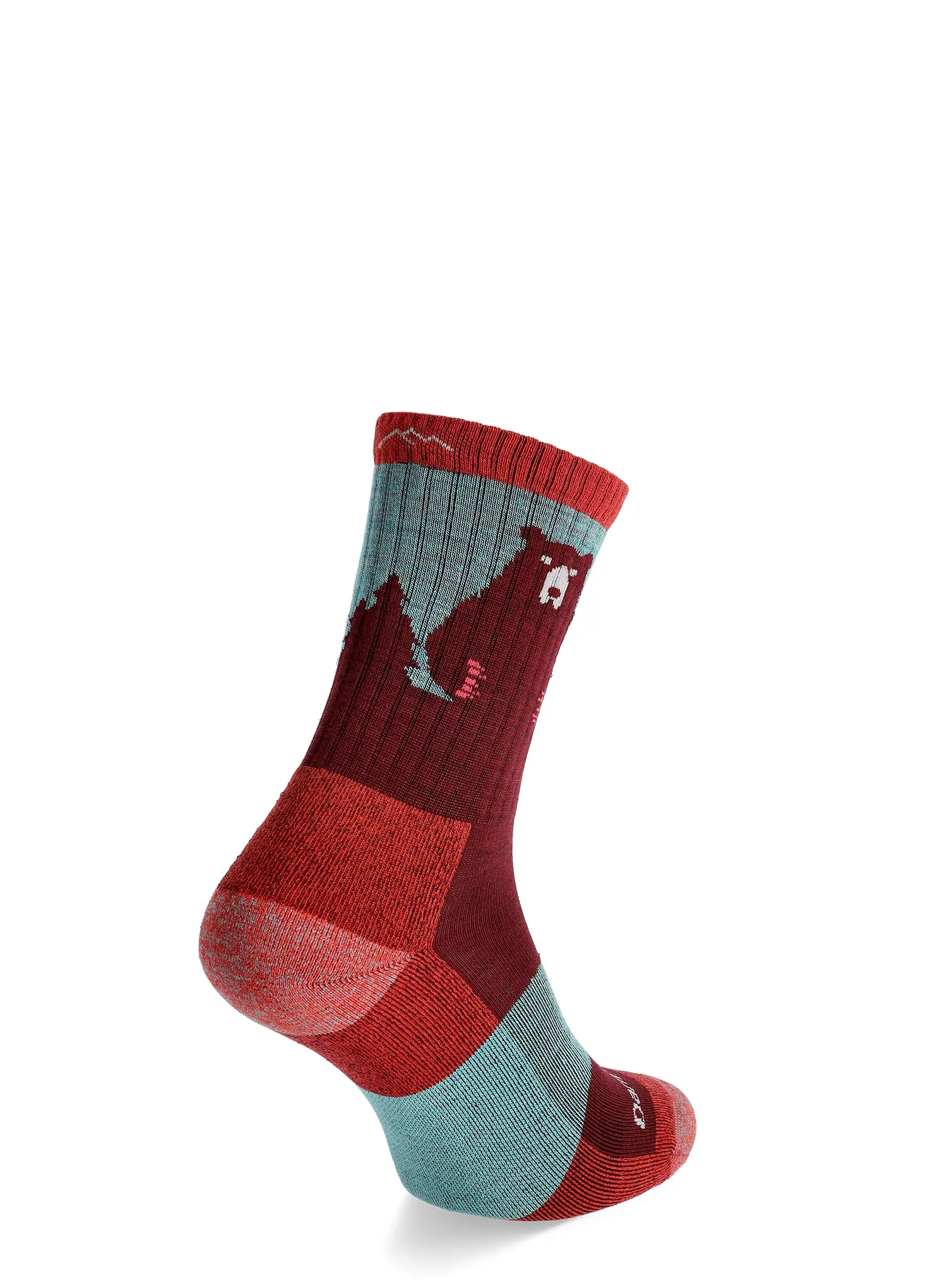 Sosete trekking femei Darn Tough Bear Town Micro Crew Lightweight - burgundy
