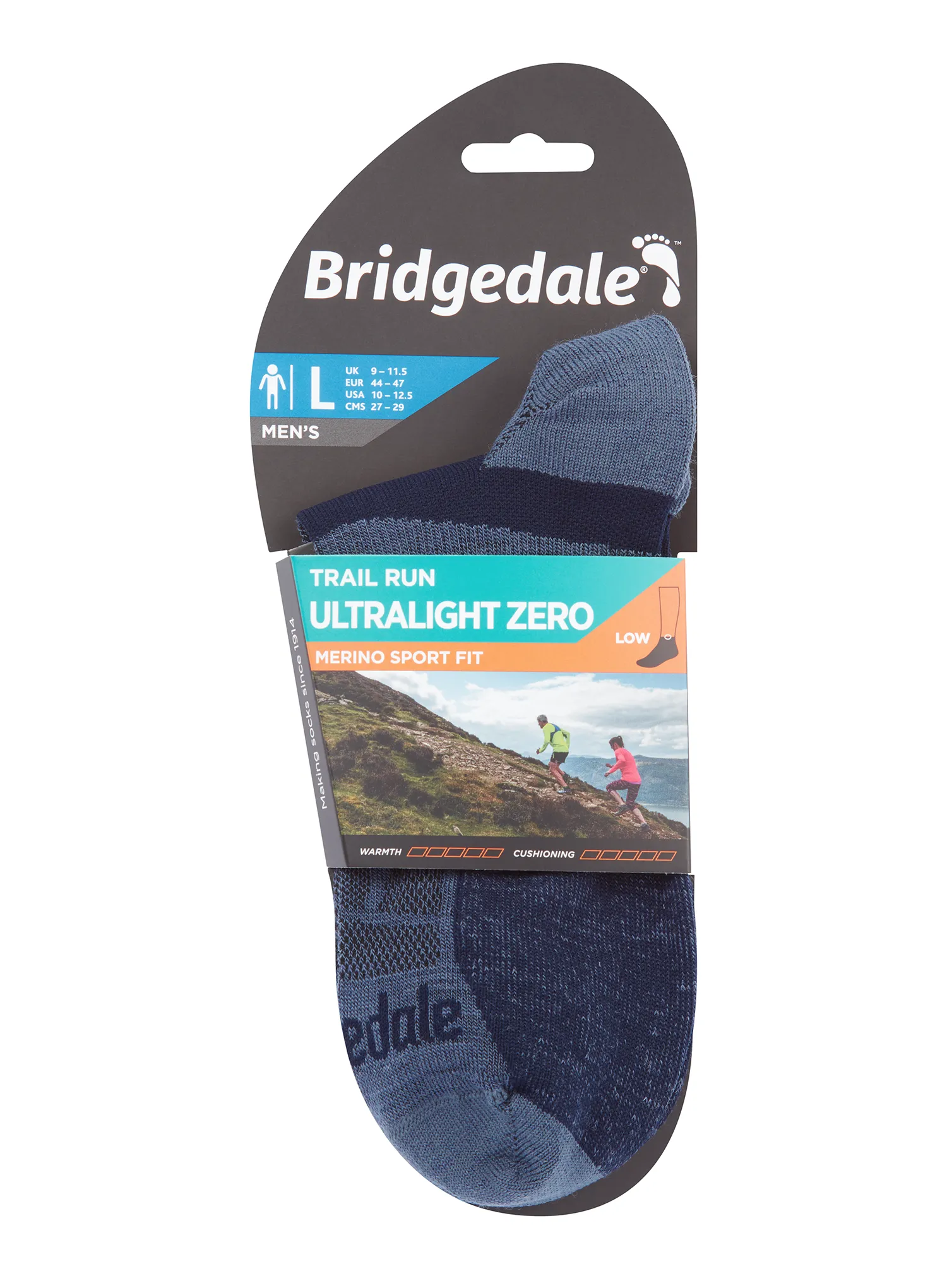 Șosete alergare Bridgedale Trail Run Ultralight Zero Merino Sport Low - blue