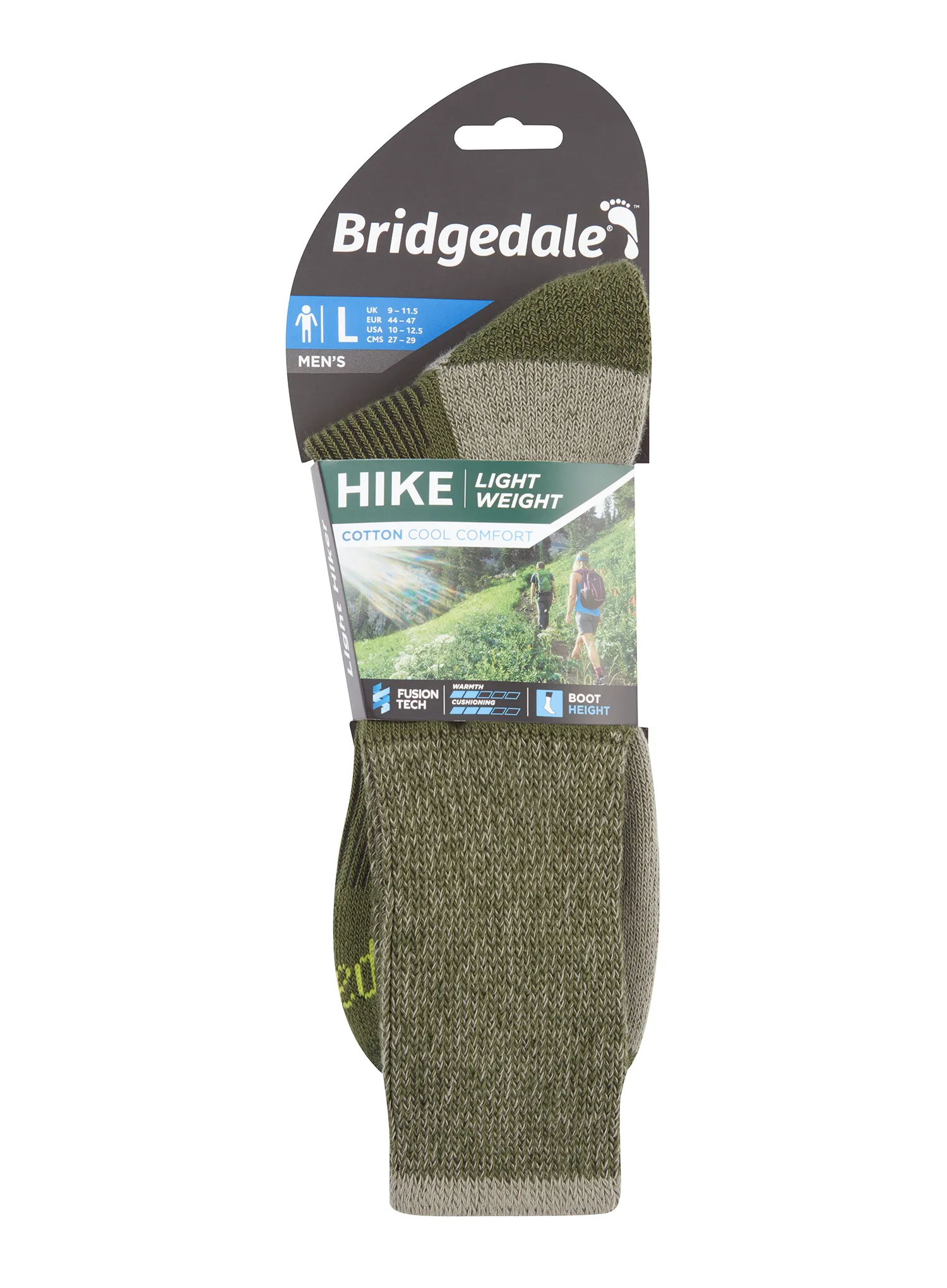 Șosete Bridgedale Hike Lightweight Coolmax Comfort Boot - green