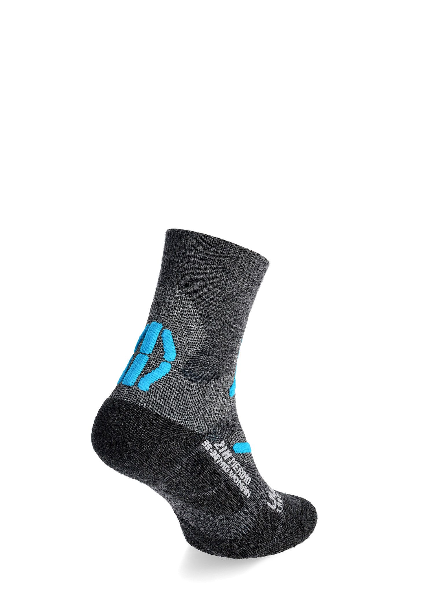 Sosete femei UYN Trekking 2IN Merino Mid Socks - mid grey/turquoise
