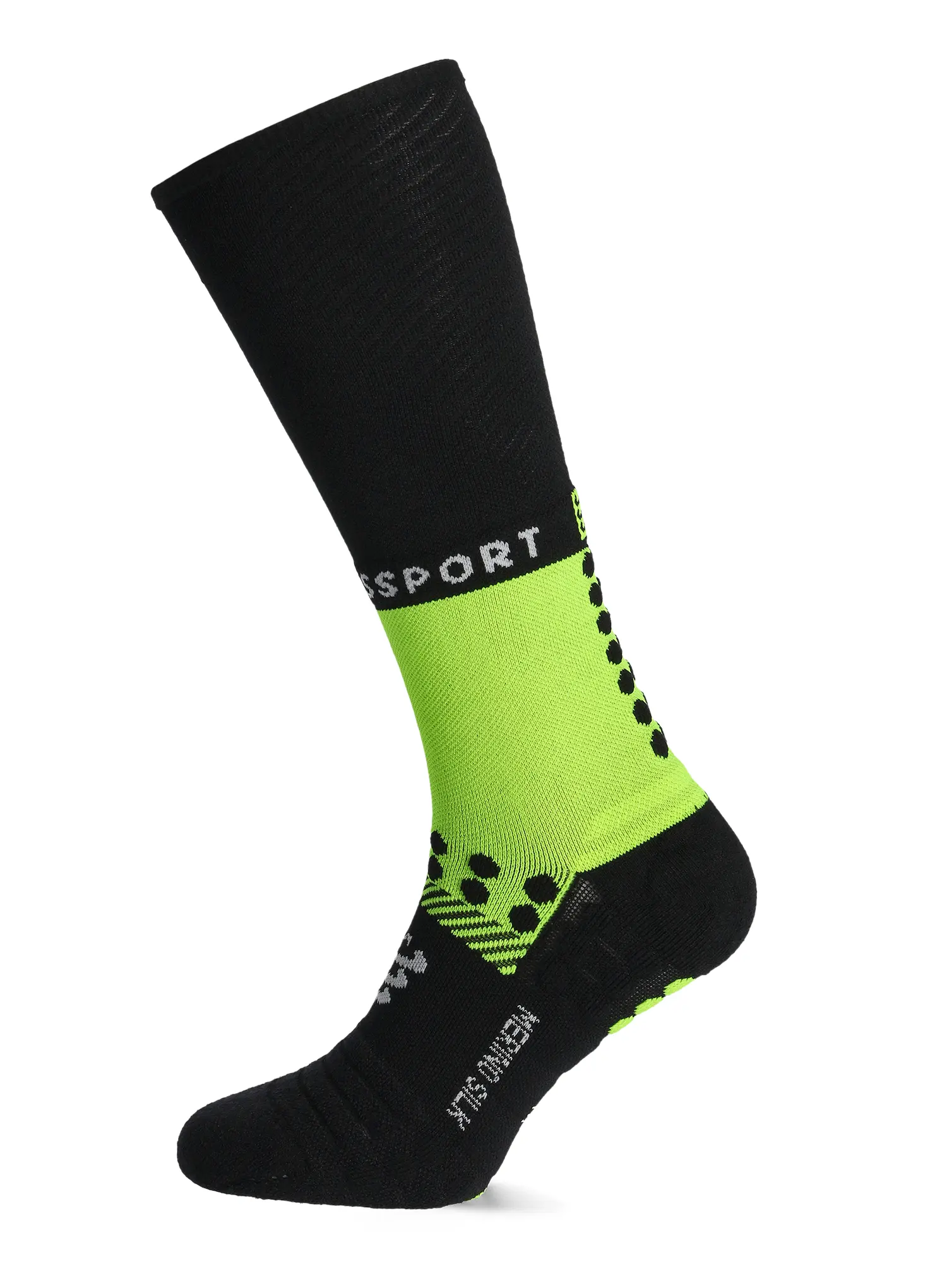 Sosete de alergare Compressport Full Socks Winter Run - black/safe yellow