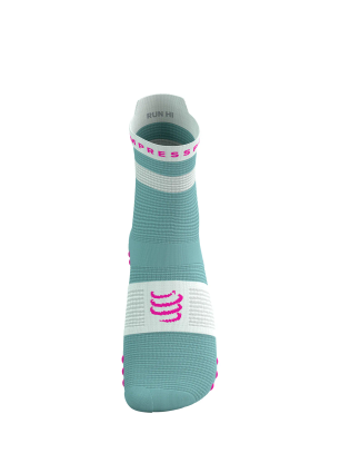 Sosete de alergare Compressport Pro Racing Socks v4.0 Run High - ether/neon pink