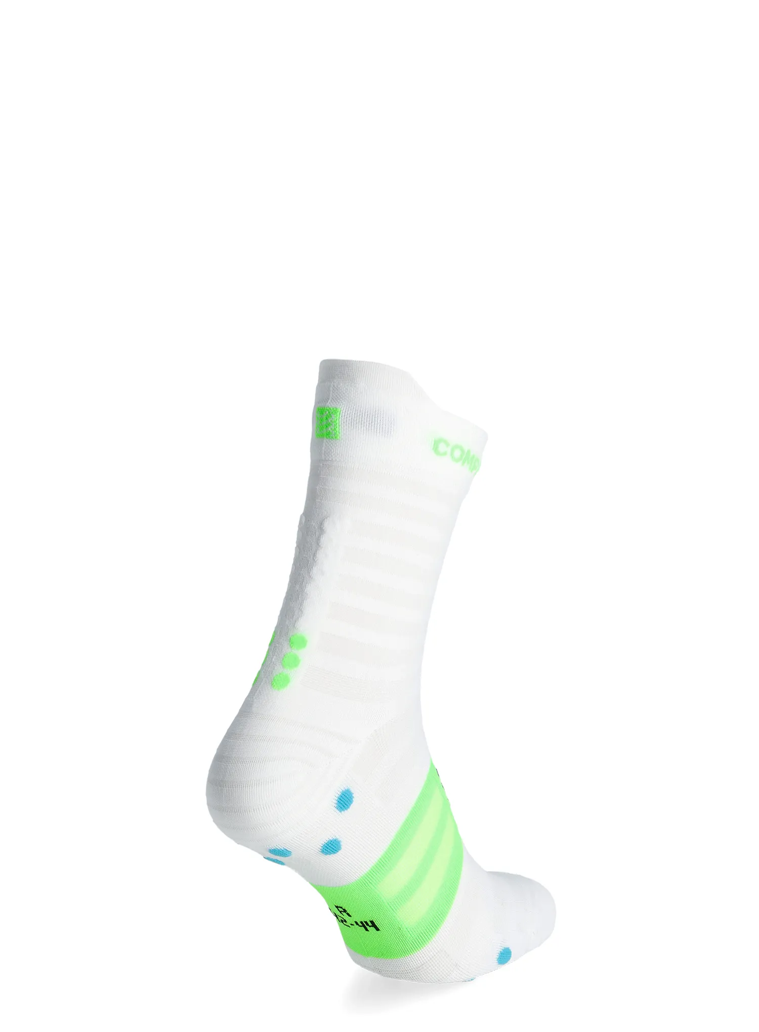 Sosete de alergare Compressport Pro Racing v4.0 UL Run High - white/norse blue/neon green