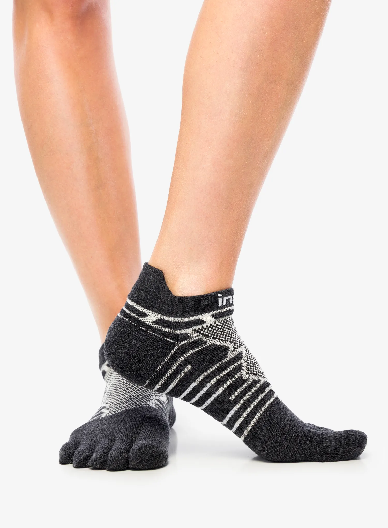 Sosete de alergare Injinji Ultra Run No-Show Wool - slate/slate