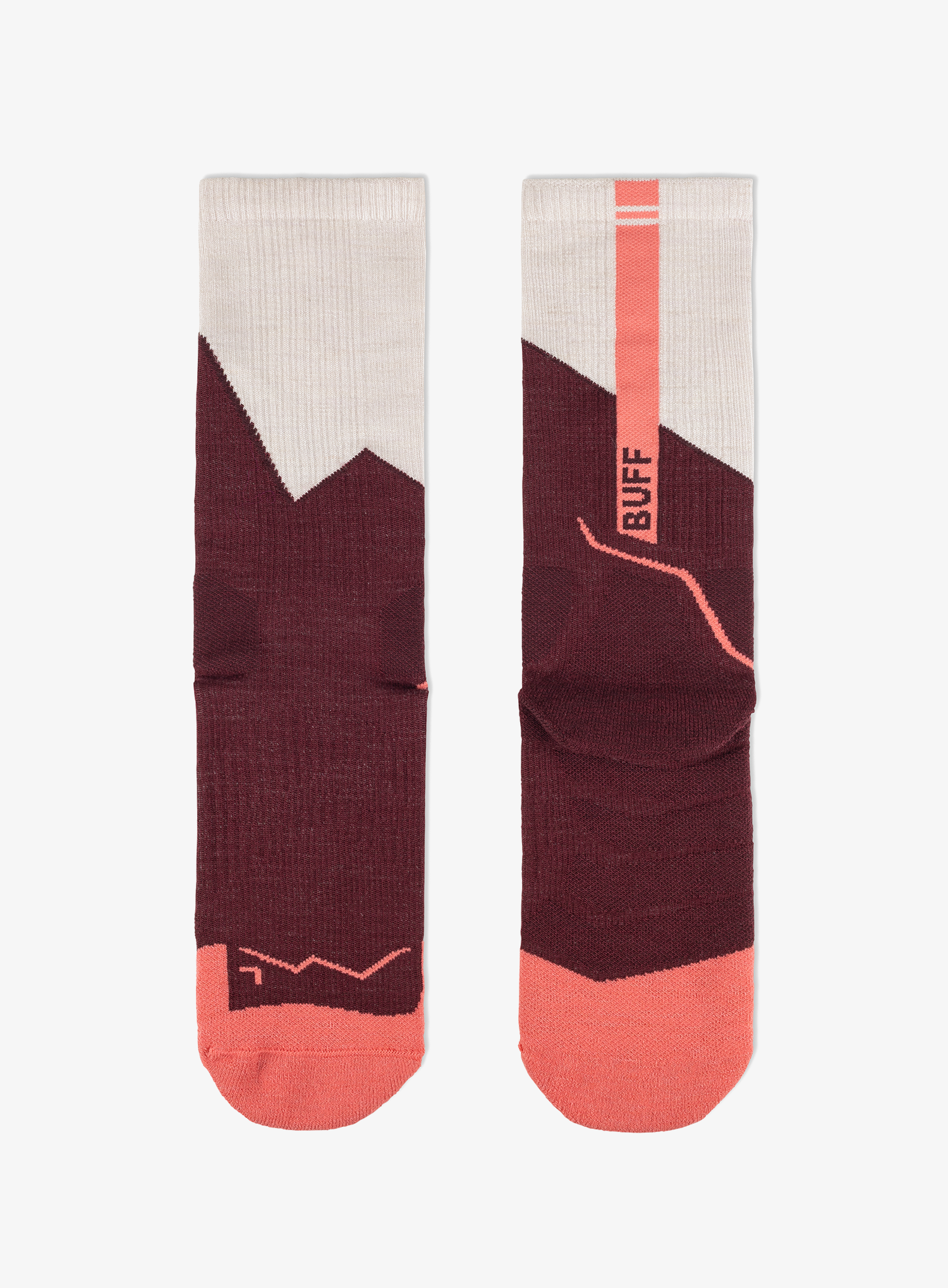 Sosete lana merinos Buff Merino Midweight Crew Socks - wine