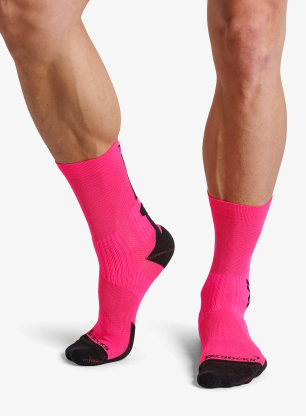 Sosete ciclism X-Socks Bike Perform Crew - fluo pink/x black