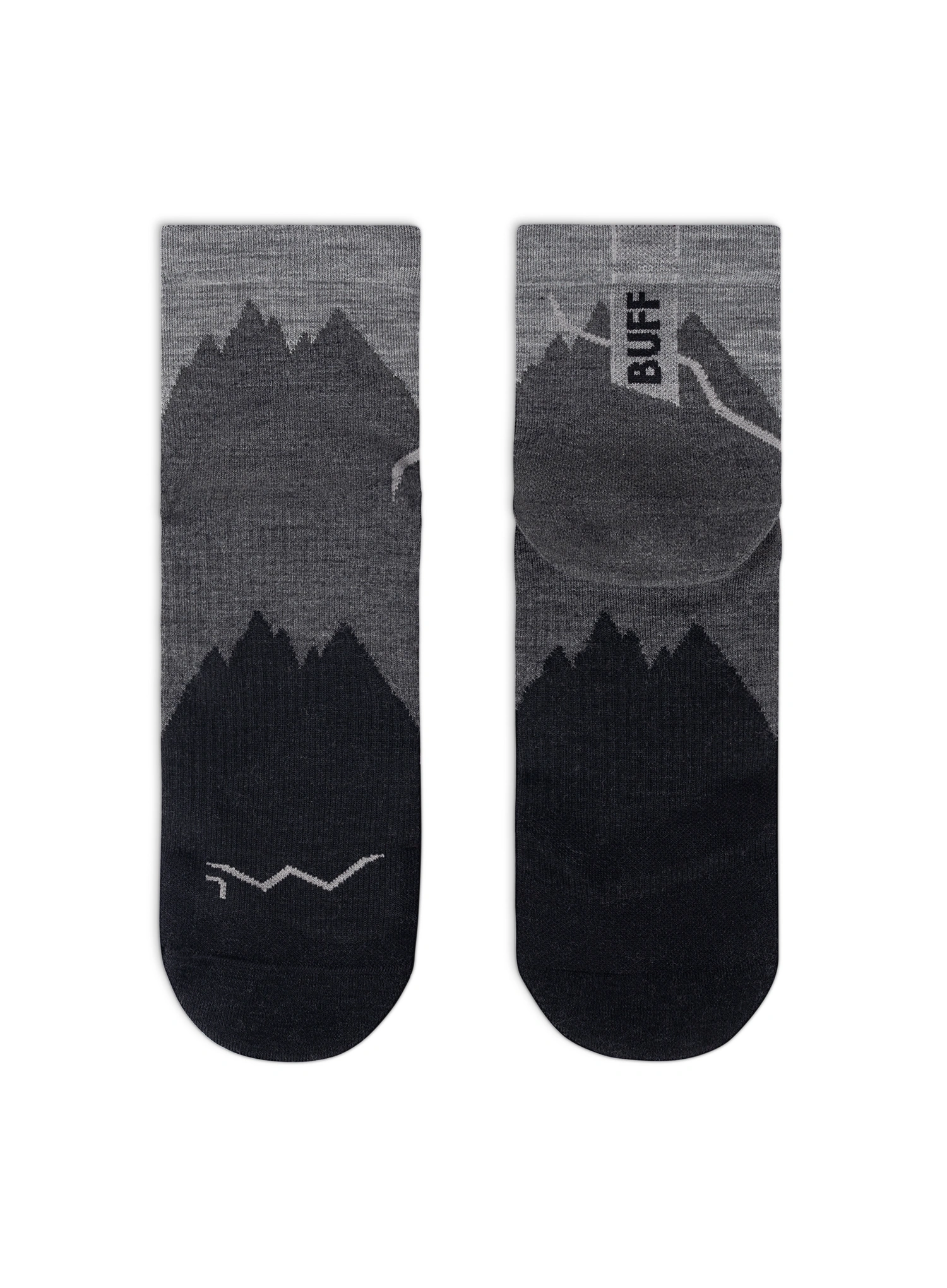 Sosete drumetie Buff Merino LIghtweight Quarter Sock LWQ3 - black