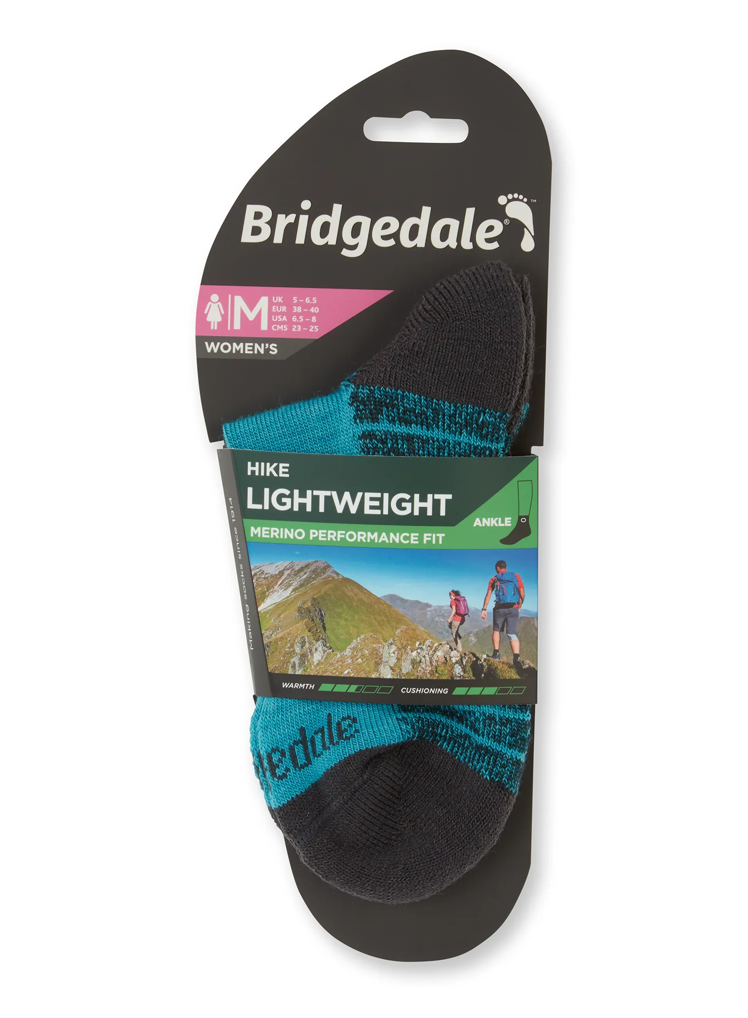 Sosete drumetie femei Bridgedale Hike Lightweight Performance Ankle - turquoise/navy