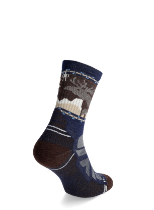 Sosete drumetie Smartwool Hike Light Cushion Mountain Moose Crew Socks - deep navy