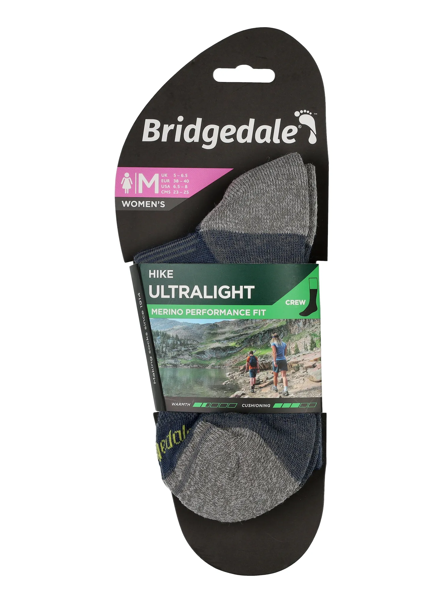 Sosete munte femei Bridgedale Hike Ultra Lt T2 Merino P Crew - denim