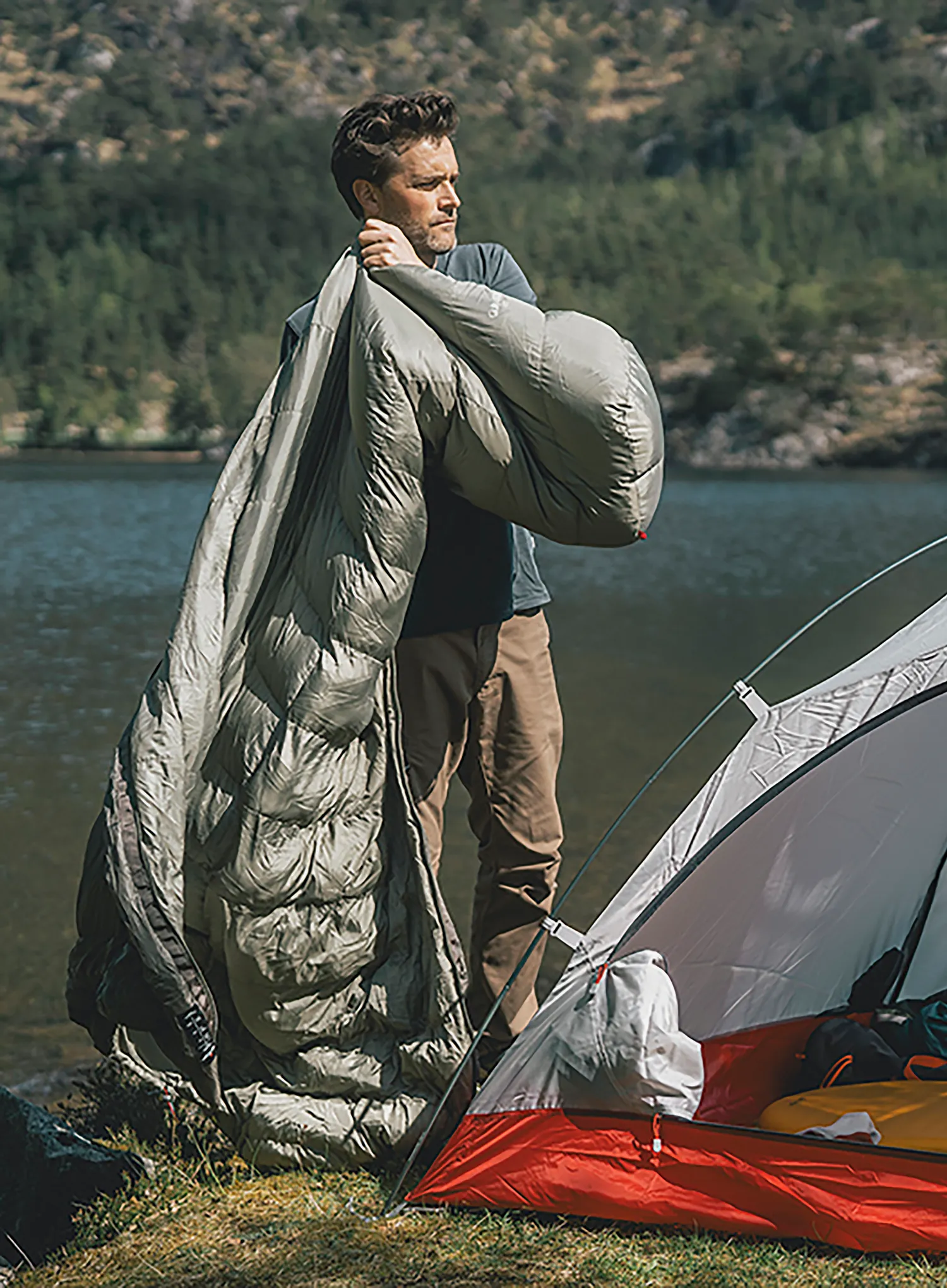 Sac de dormit de voiaj Robens Gully 300 +4C Long (195 cm) - green