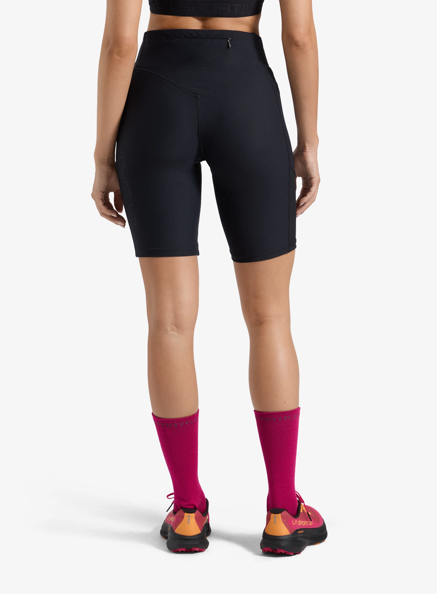 Pantaloni scurti alergare femei La Sportiva Triumph Tight Short - black/chalk