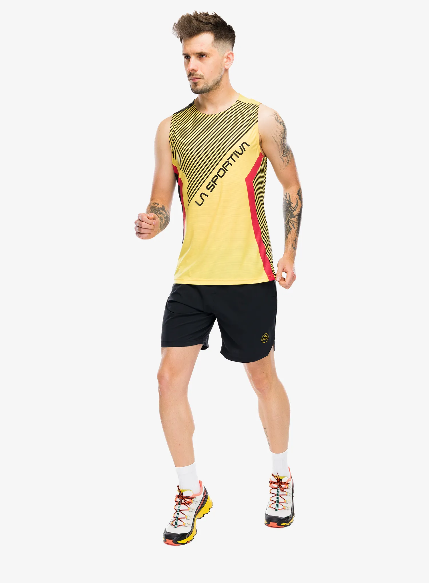Pantaloni scurti alergare La Sportiva Pure 7in Short - black/yellow