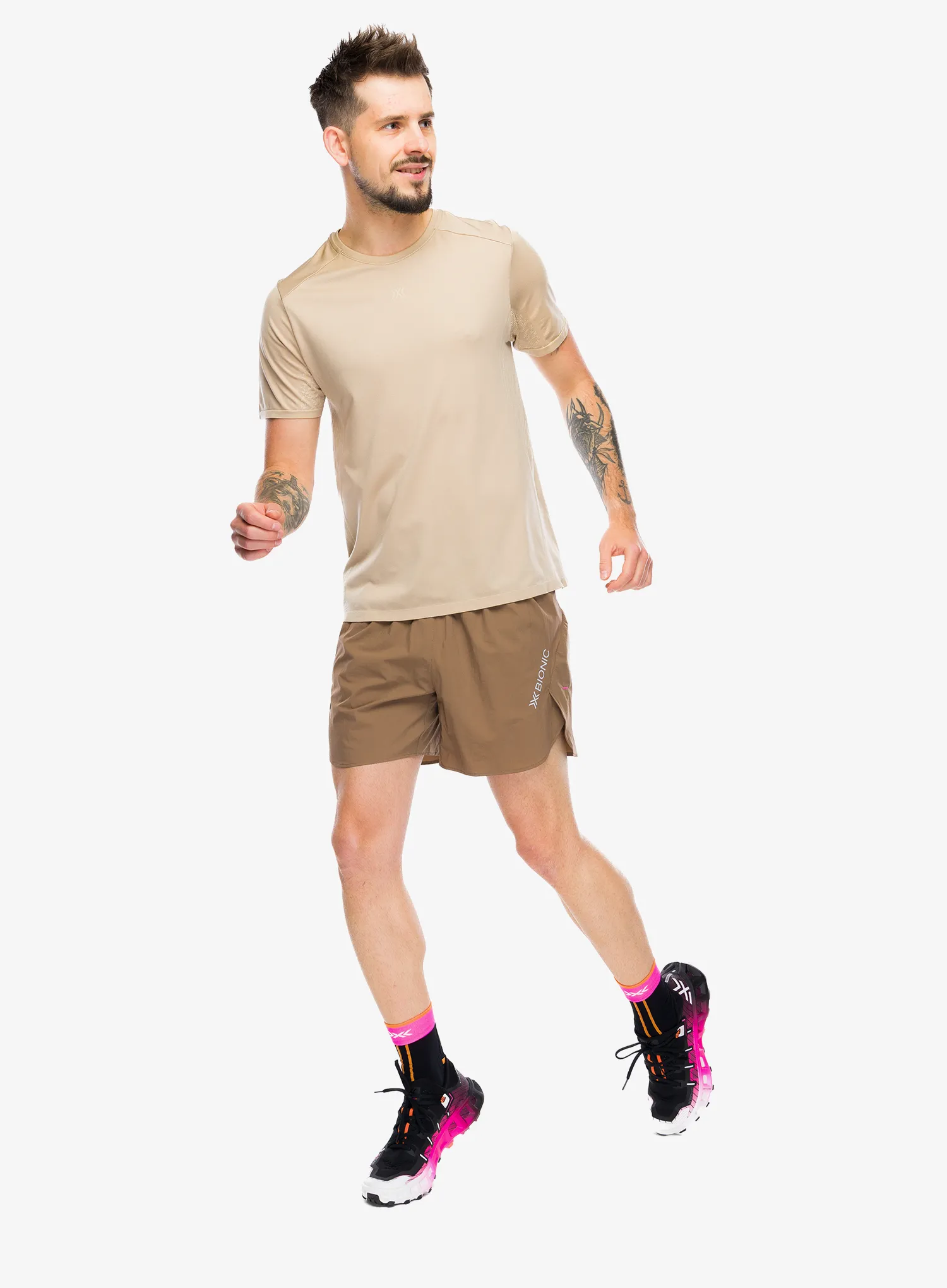 Pantaloni scurti alergare X-Bionic Corefusion Run Perform Shorts - dark sand