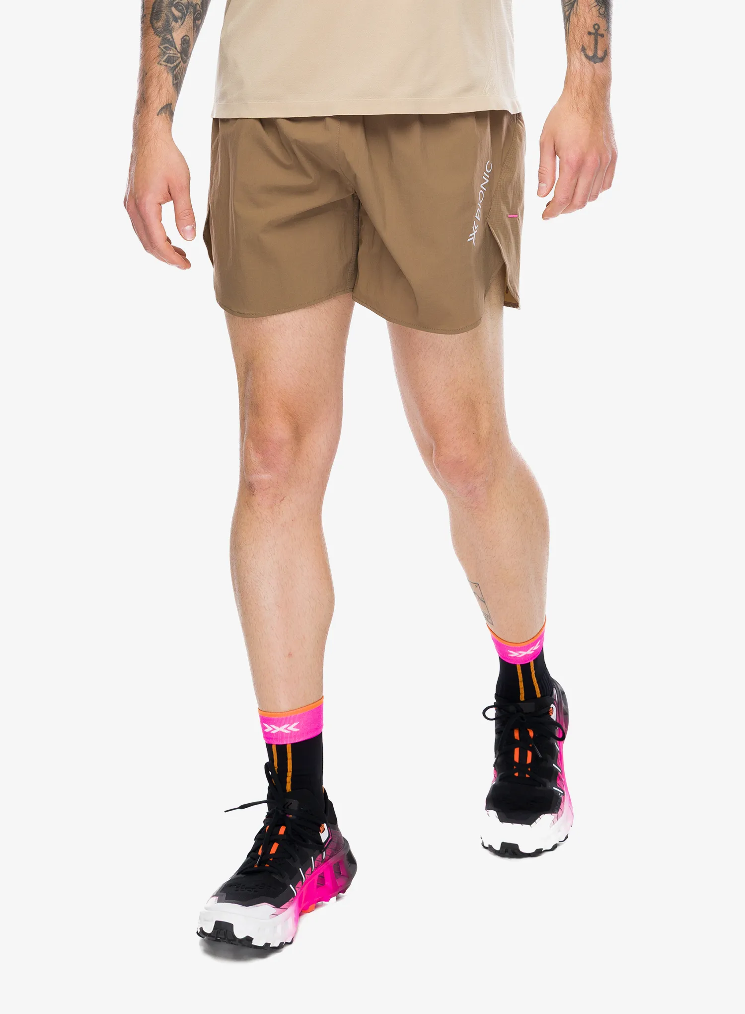Pantaloni scurti alergare X-Bionic Corefusion Run Perform Shorts - dark sand