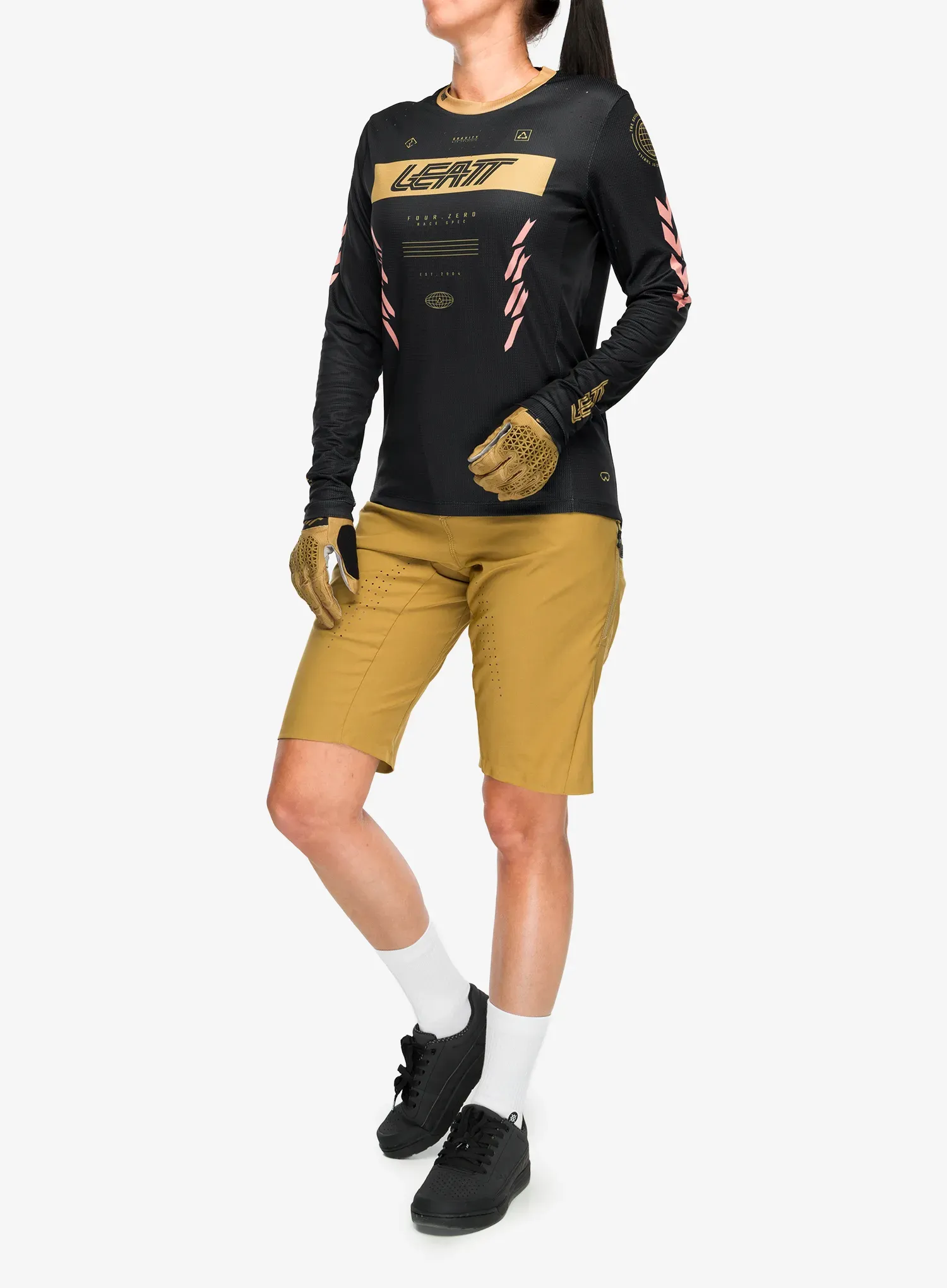 Pantaloni scurti ciclism femei Leatt MTB Trail 2.0 - brass brown
