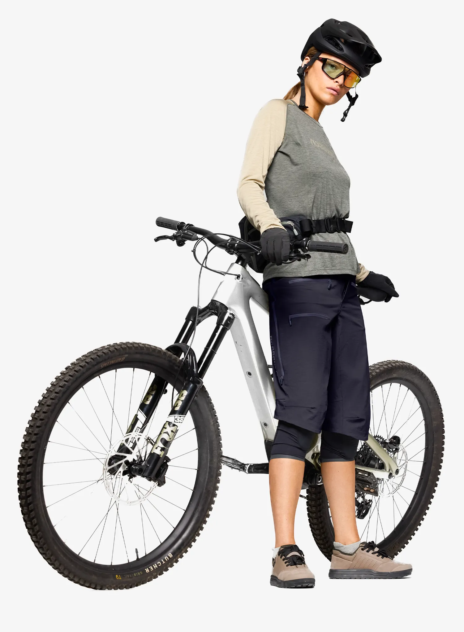 Pantaloni scurti ciclism femei Norrona Fjora Flex1 Shorts - caviar black