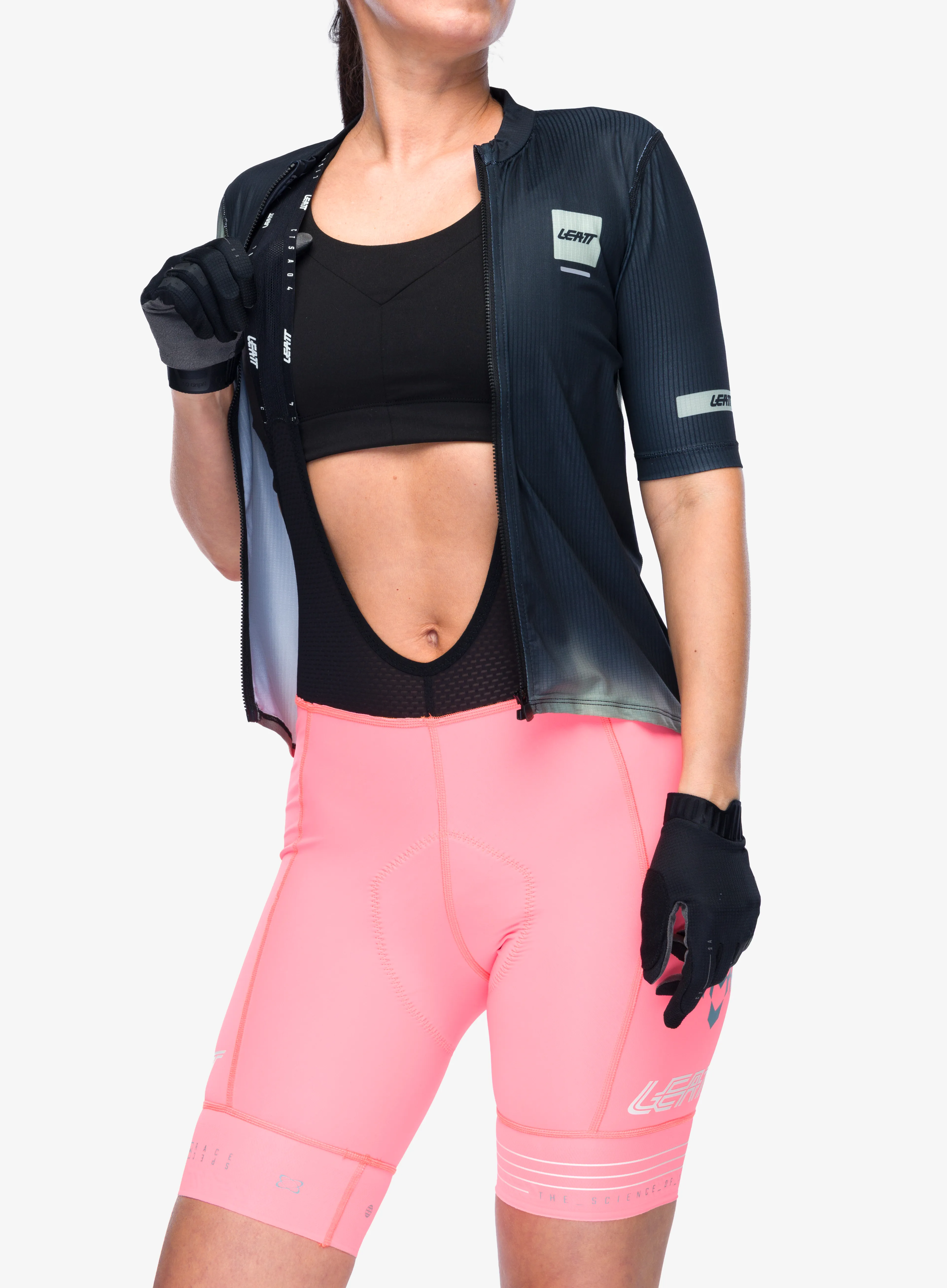 Pantaloni scurti ciclism femei Leatt Bib MTB Endurance 6.0 - racing pink