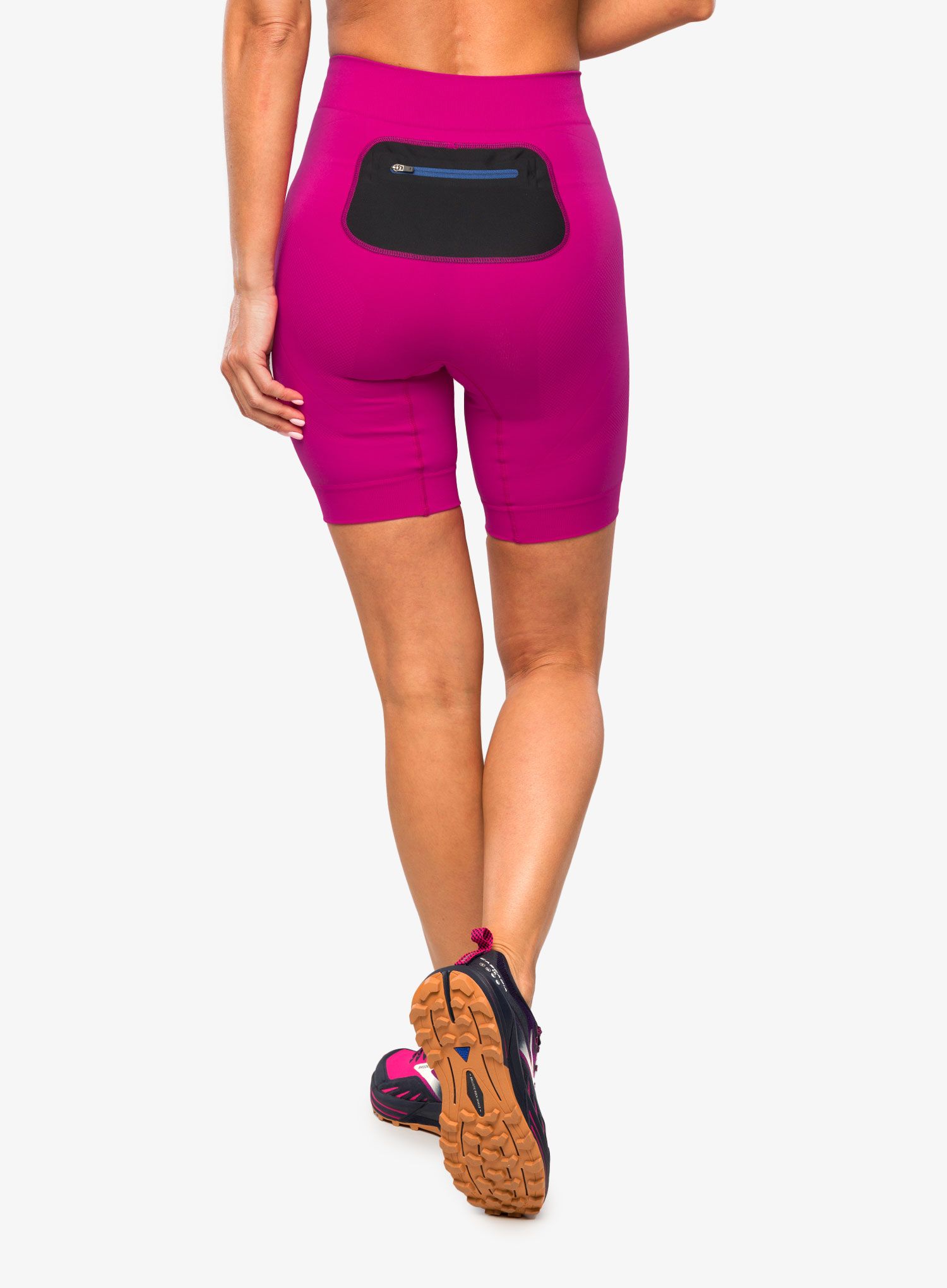 Pantaloni scurti sport femei Brubeck Running Force 1/2 - fuchsia