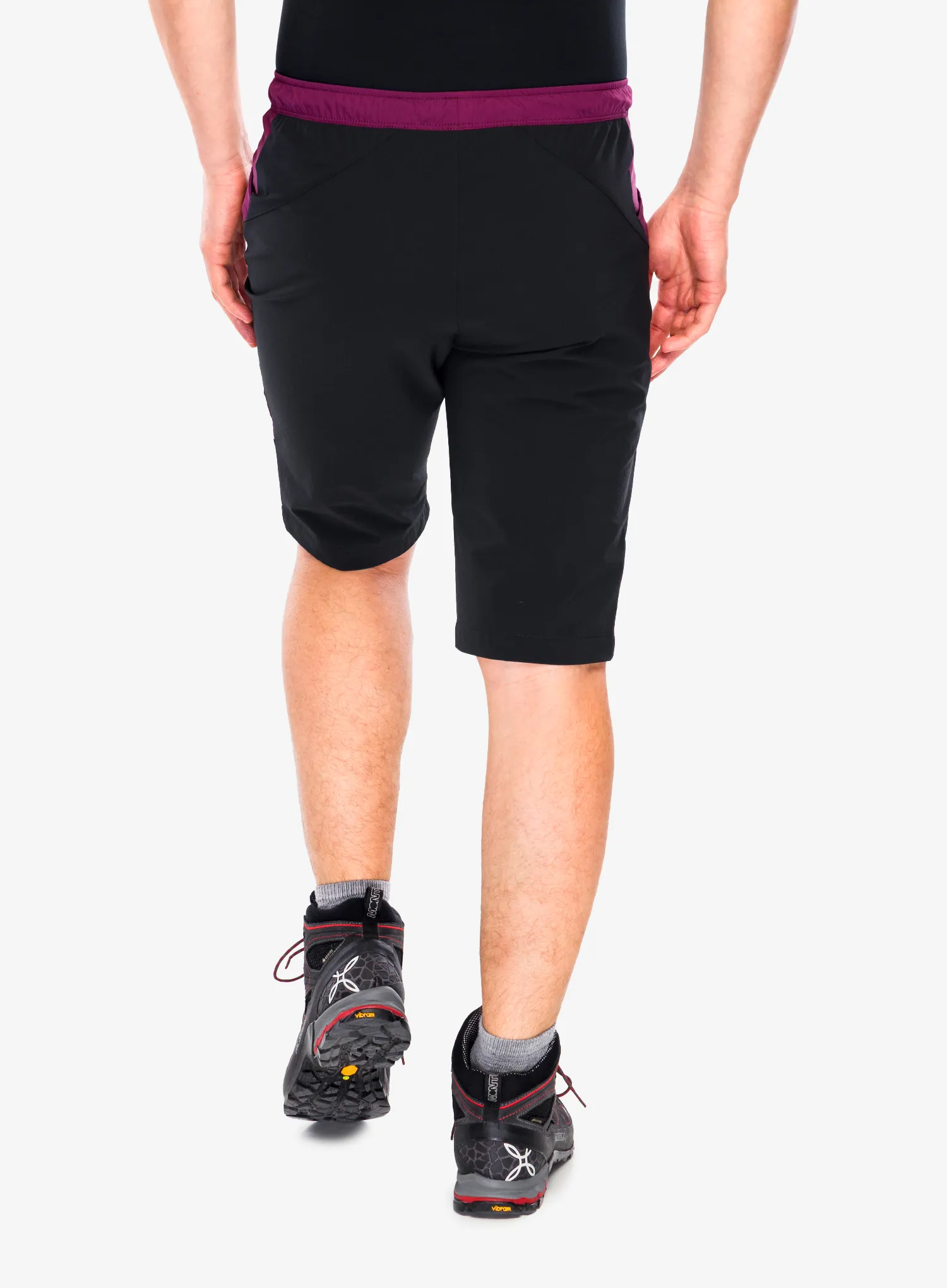 Pantaloni scurti pentru escaladă Montura Spitze Bermuda - wine red/sunny lime