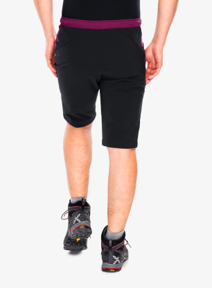 Pantaloni scurti pentru escaladă Montura Spitze Bermuda - wine red/sunny lime