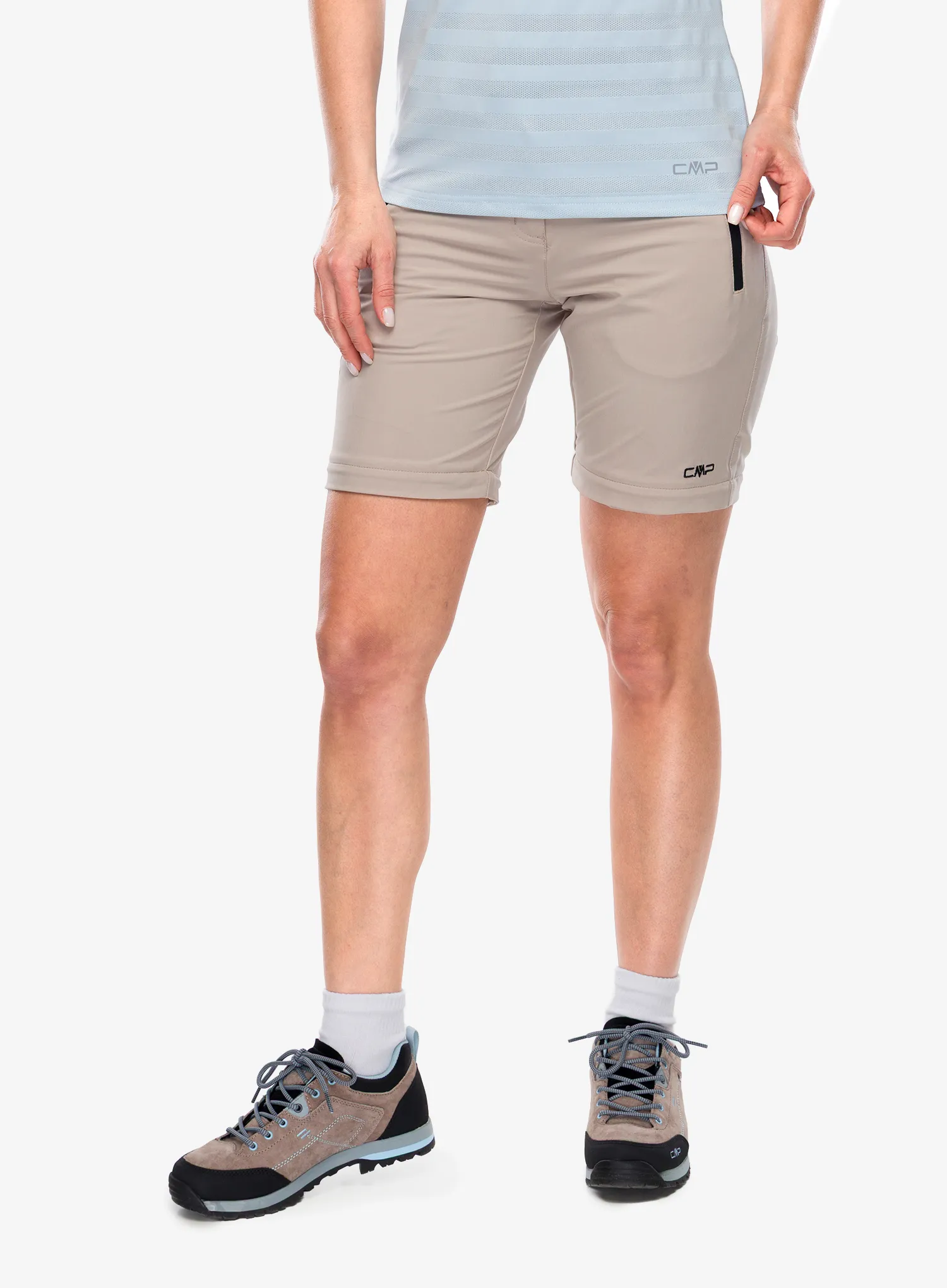 Pantaloni femei CMP Evelynn Zip Off Pant - sabbia/antracite