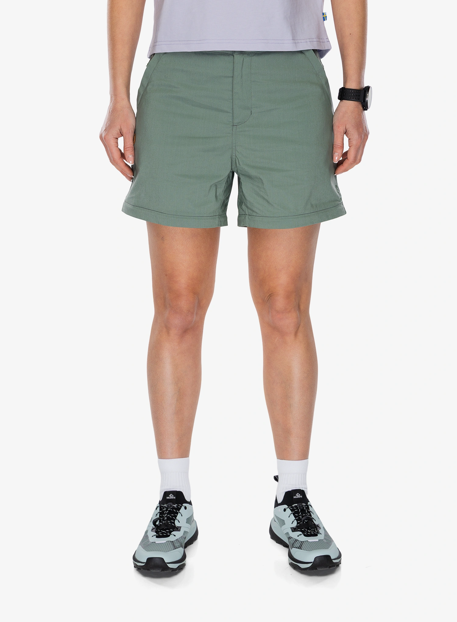 Pantaloni femei Fjallraven Abisko Hike Zip-off Trs - patina green