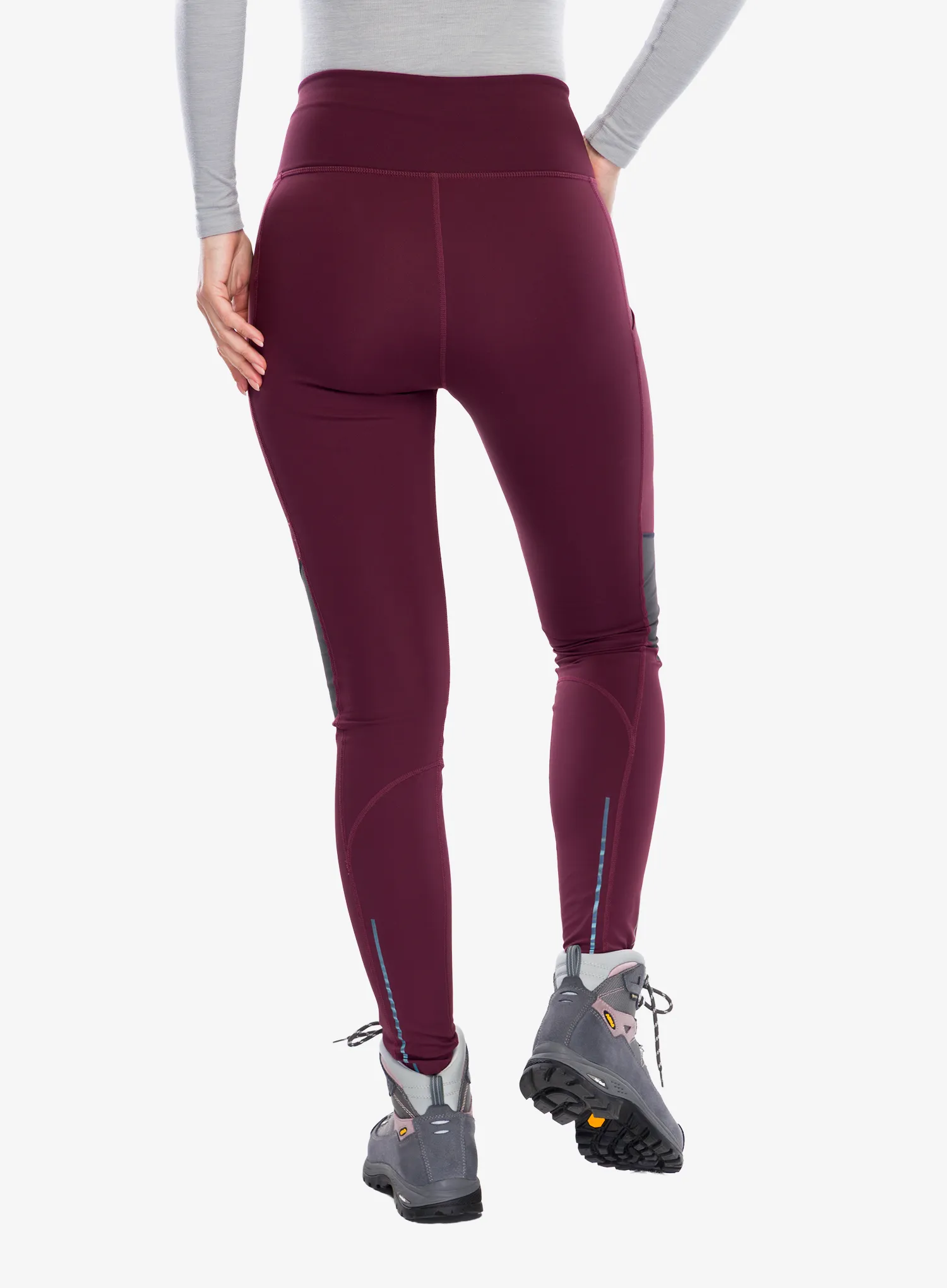 Pantaloni femei Fjallraven Abisko Värm Trekking Tights - port-iron grey