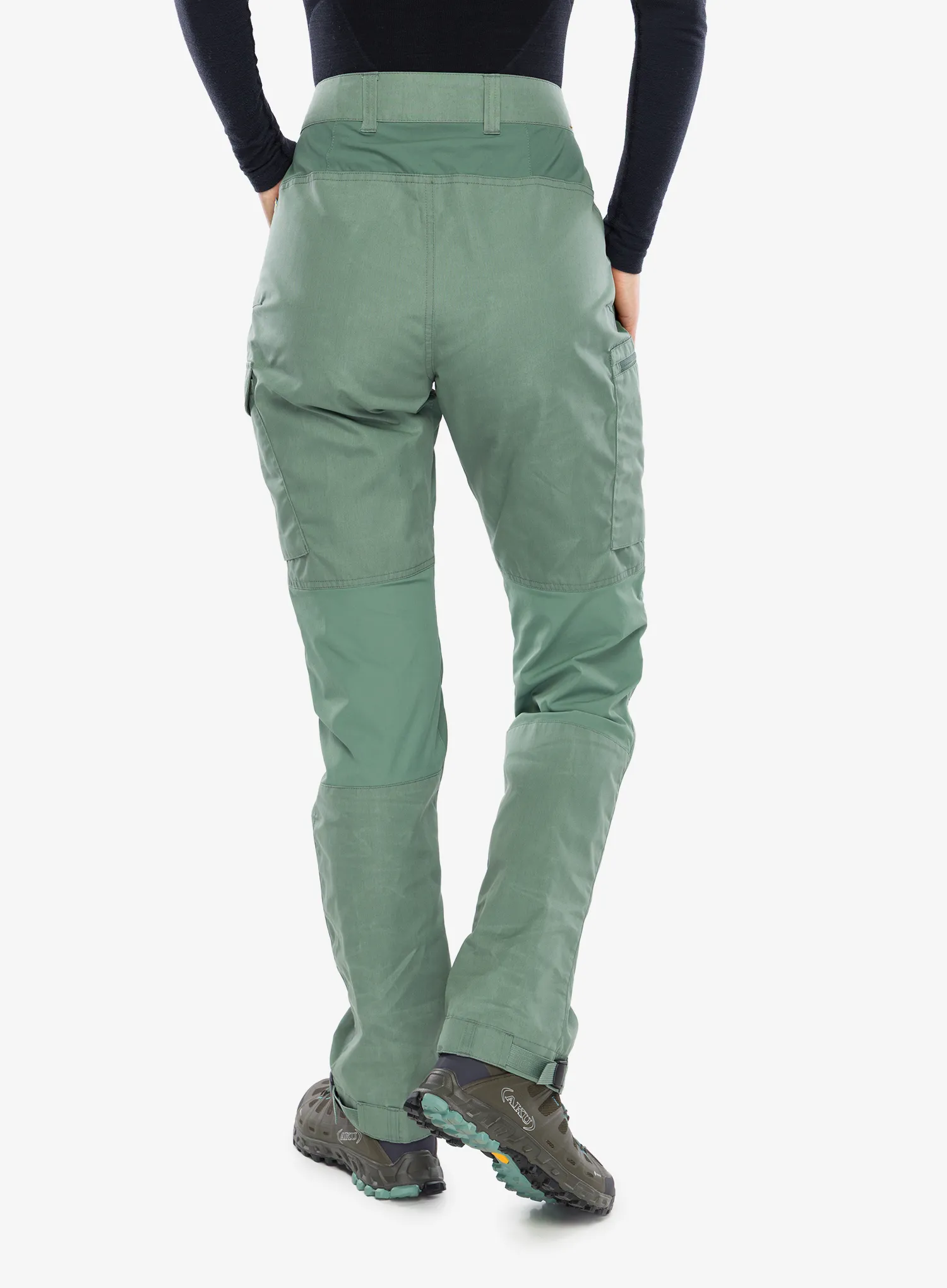Pantaloni femei Fjallraven Kaipak Trousers Curved - patina green