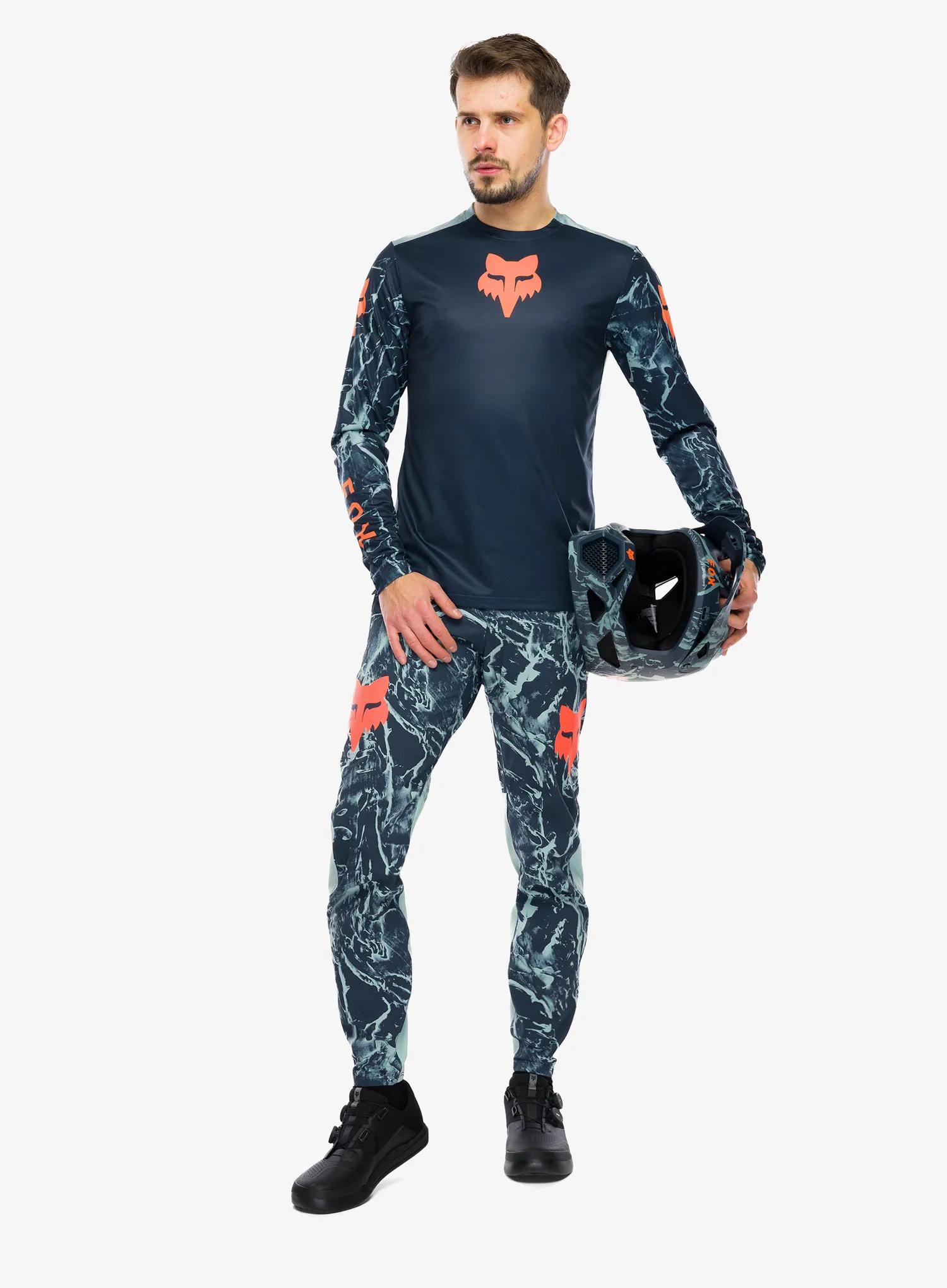 Pantaloni ciclism Fox Ranger Pant Image Print - arctic blue