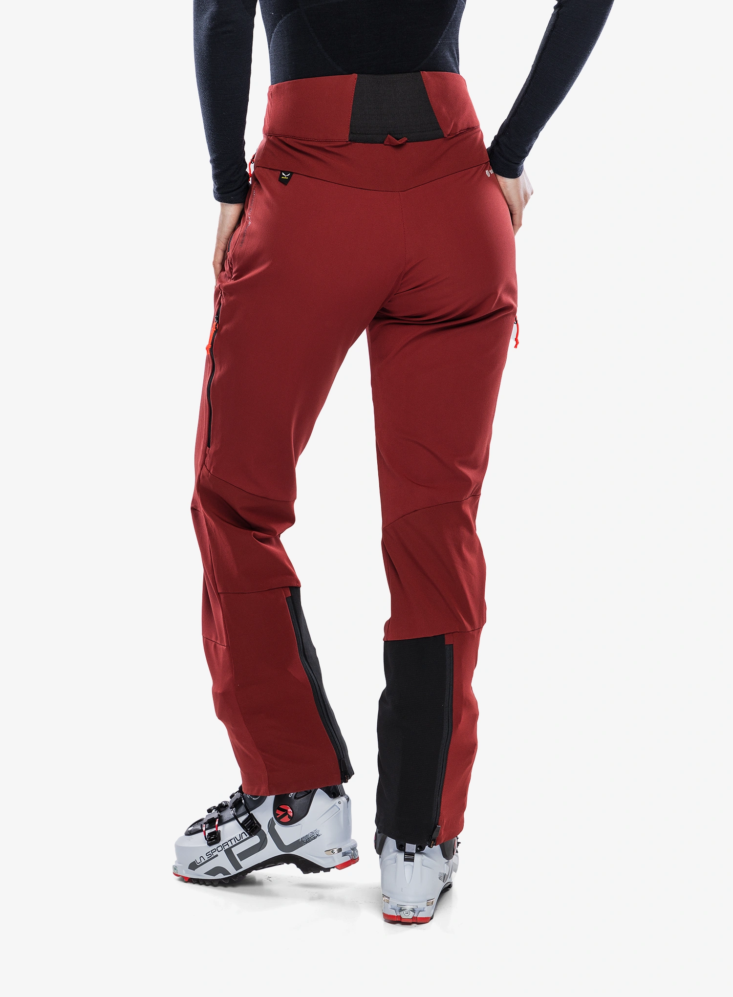 Pantaloni softshell femei Salewa Sella DST Pants - syrah/black out