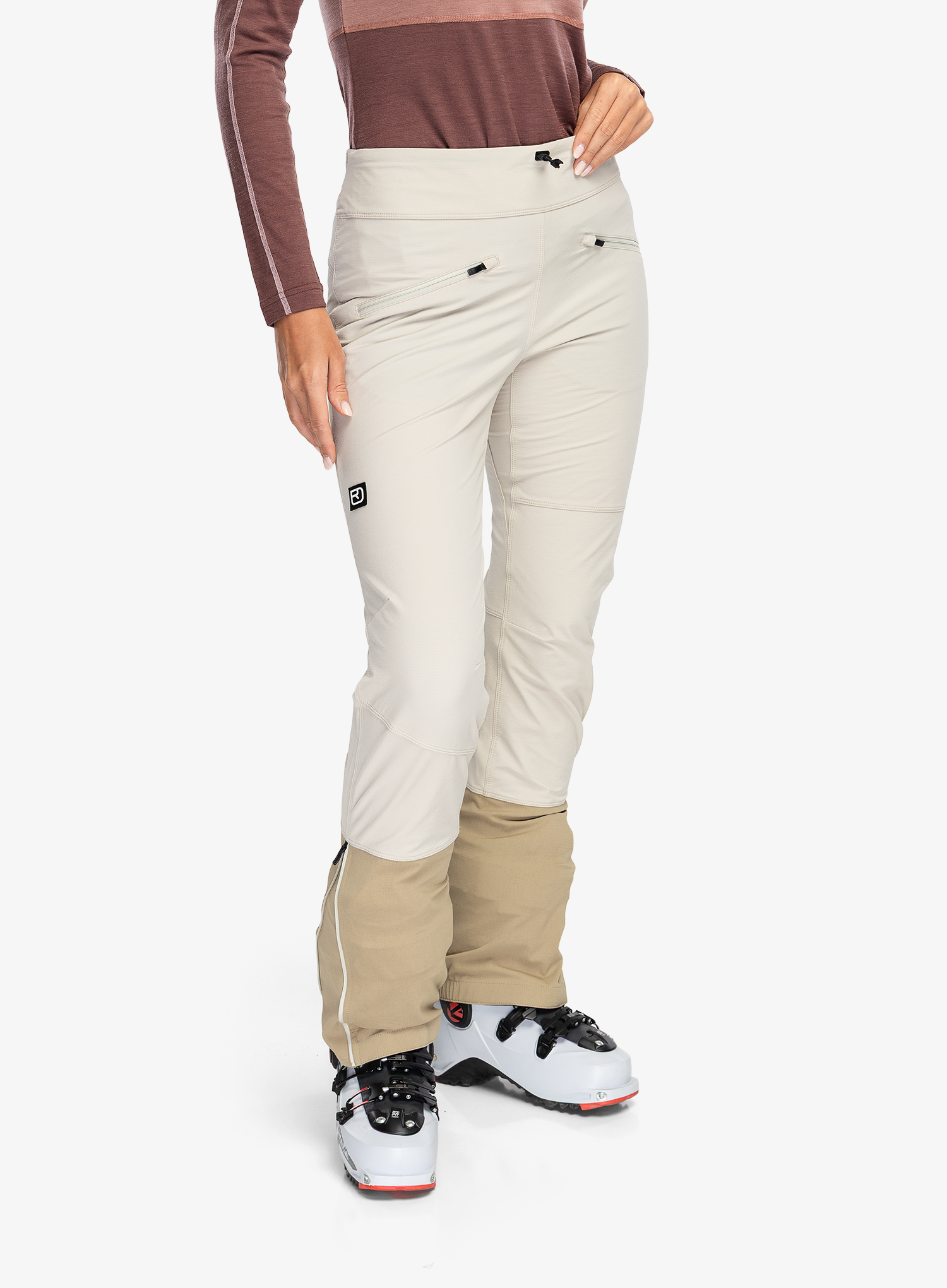 Pantaloni softshell femei Ortovox Venet Softshell Pants - white tea