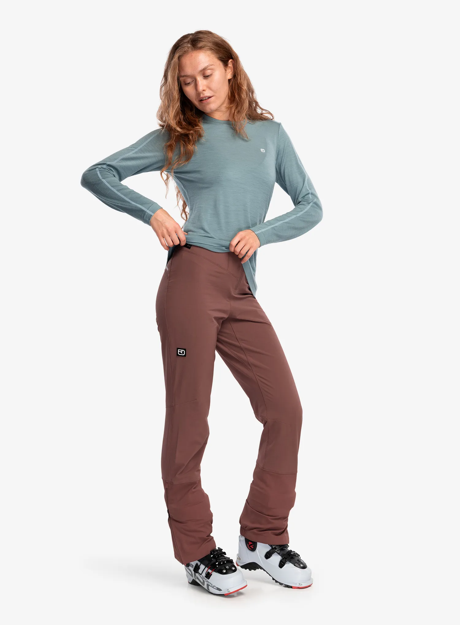 Pantaloni softshell femei Ortovox Venet Softshell Stretch Pants - chestnut