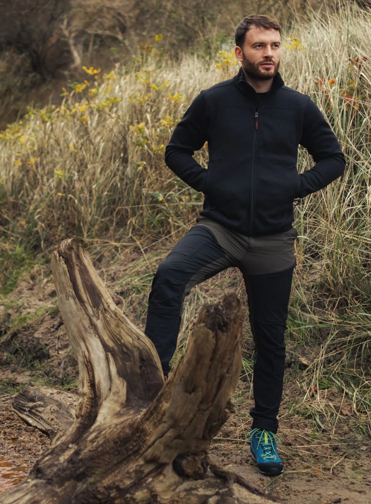 Pantaloni trekking Alpinus Pular - black/olive