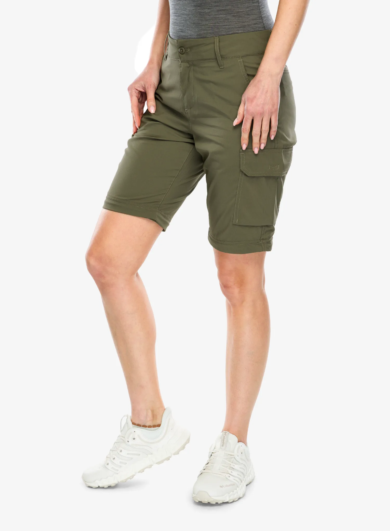 Pantaloni drumetie femei Columbia Silver Ridge Utility Convertible Pant - stone green
