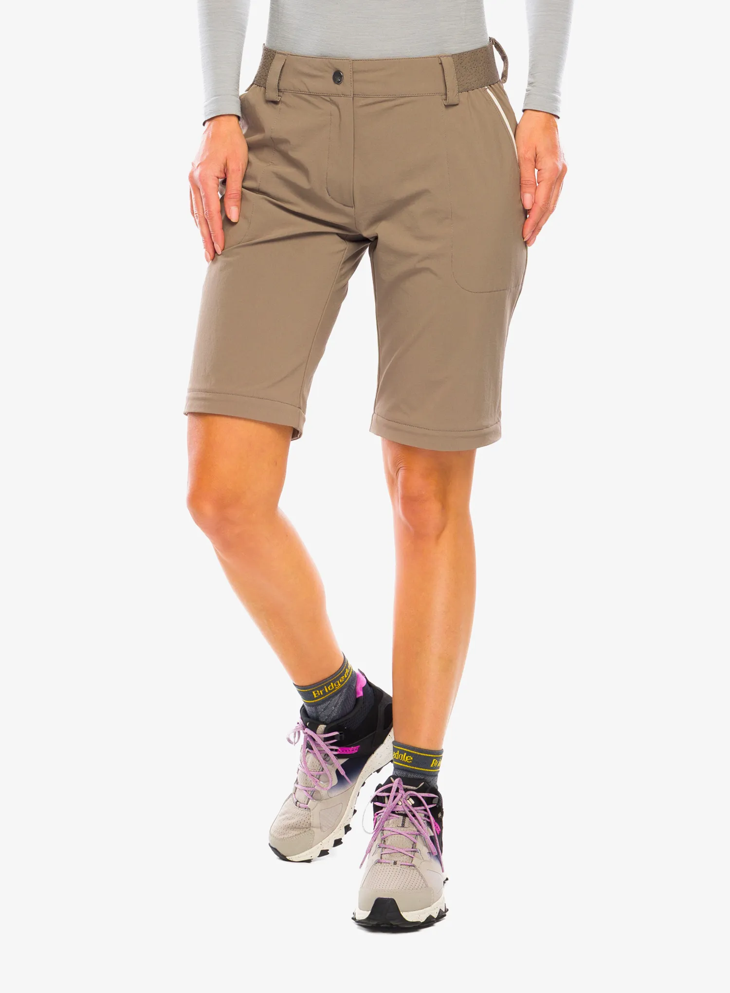 Pantaloni drumetie femei Vaude Farley Stretch ZO Pants II - coconut