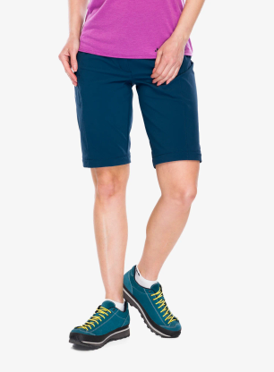 Pantaloni drumetie femei Vaude Farley Stretch ZO T-Zip Pants II - dark sea