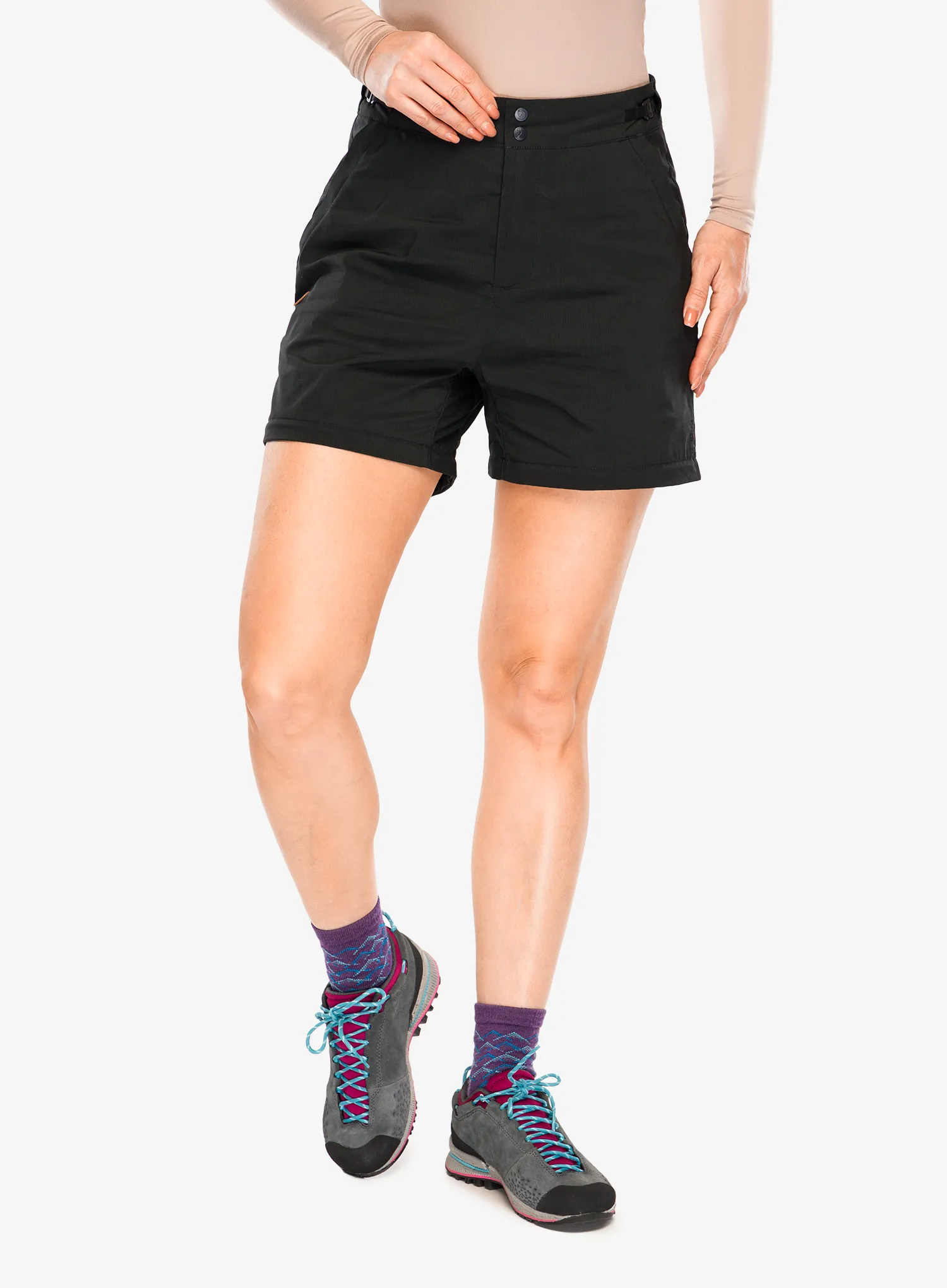 Pantaloni cu crac detasabil femei Fjallraven Abisko Hike Zip-off Trs - black