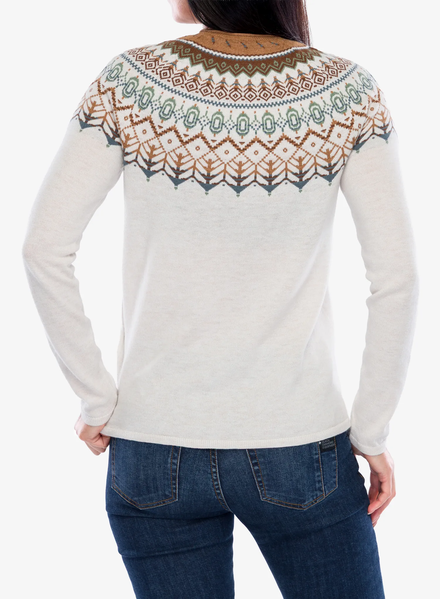 Pulover de damă Royal Robbins Westlands Fairisle Crew - chalk htr monarch pt
