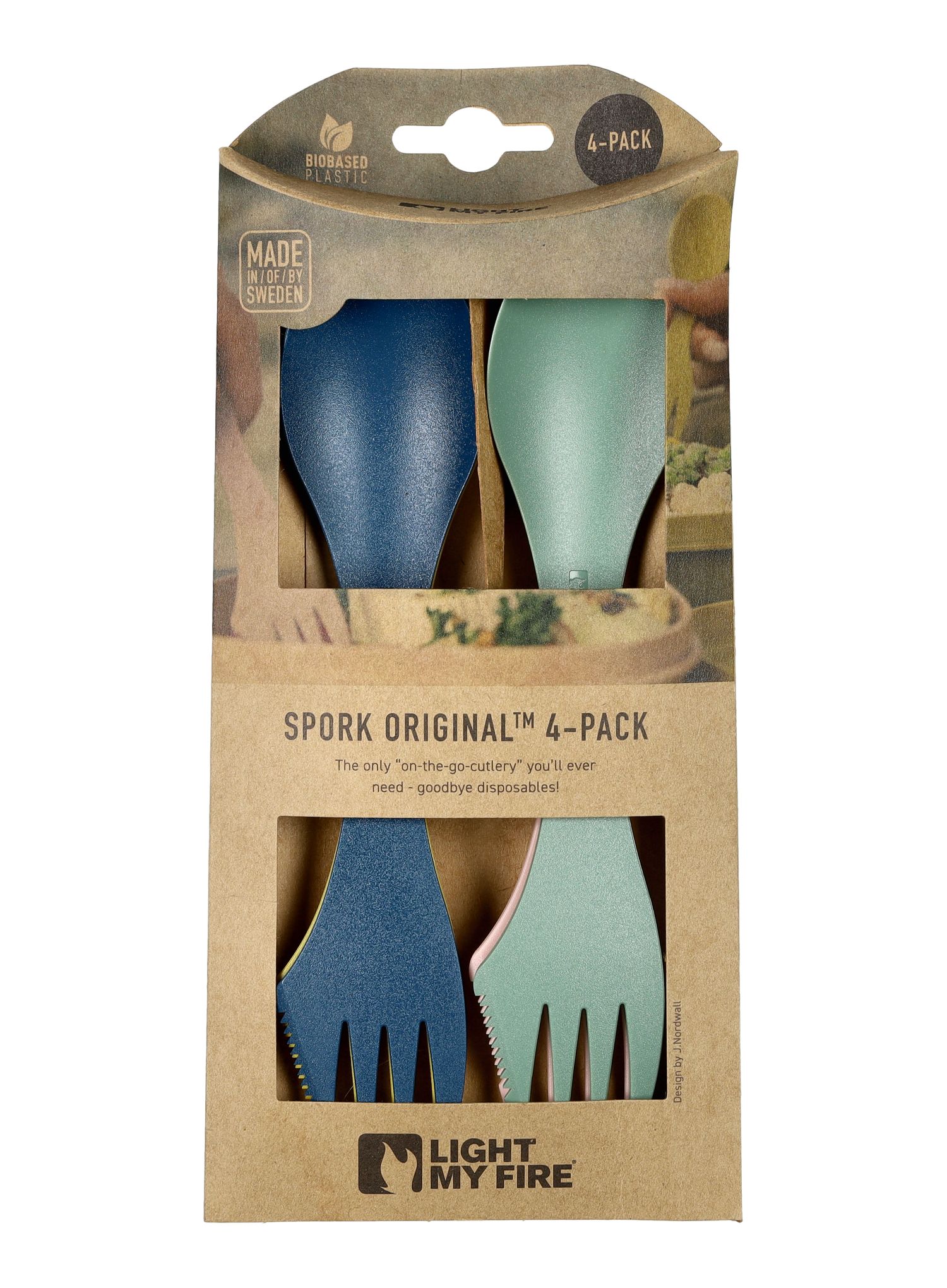 Tacâmuri de voiaj Light My Fire Spork Original 4 Pack Bio - nature