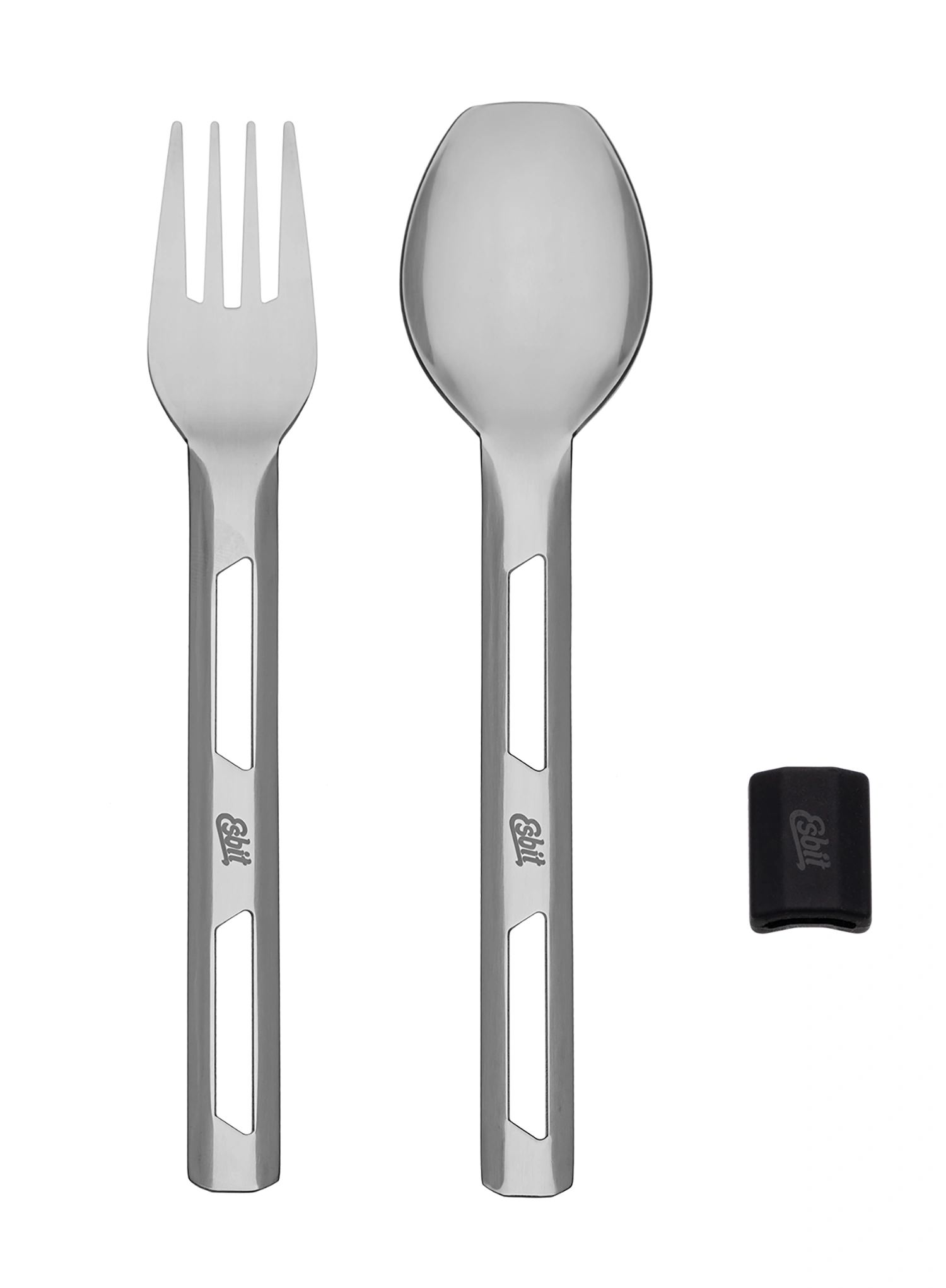Tacâmuri de voiaj Esbit Cutlery Set Incl. Silicone Band L - black