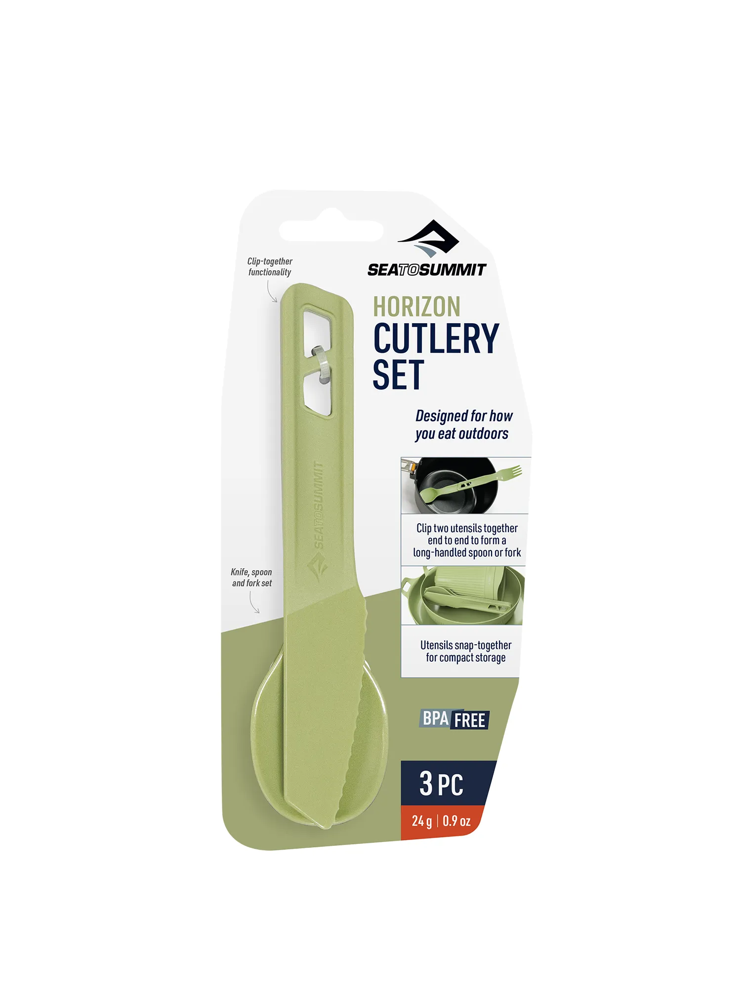 Tacâmuri de voiaj Sea to Summit Horizon Cutlery 3 - tarragon